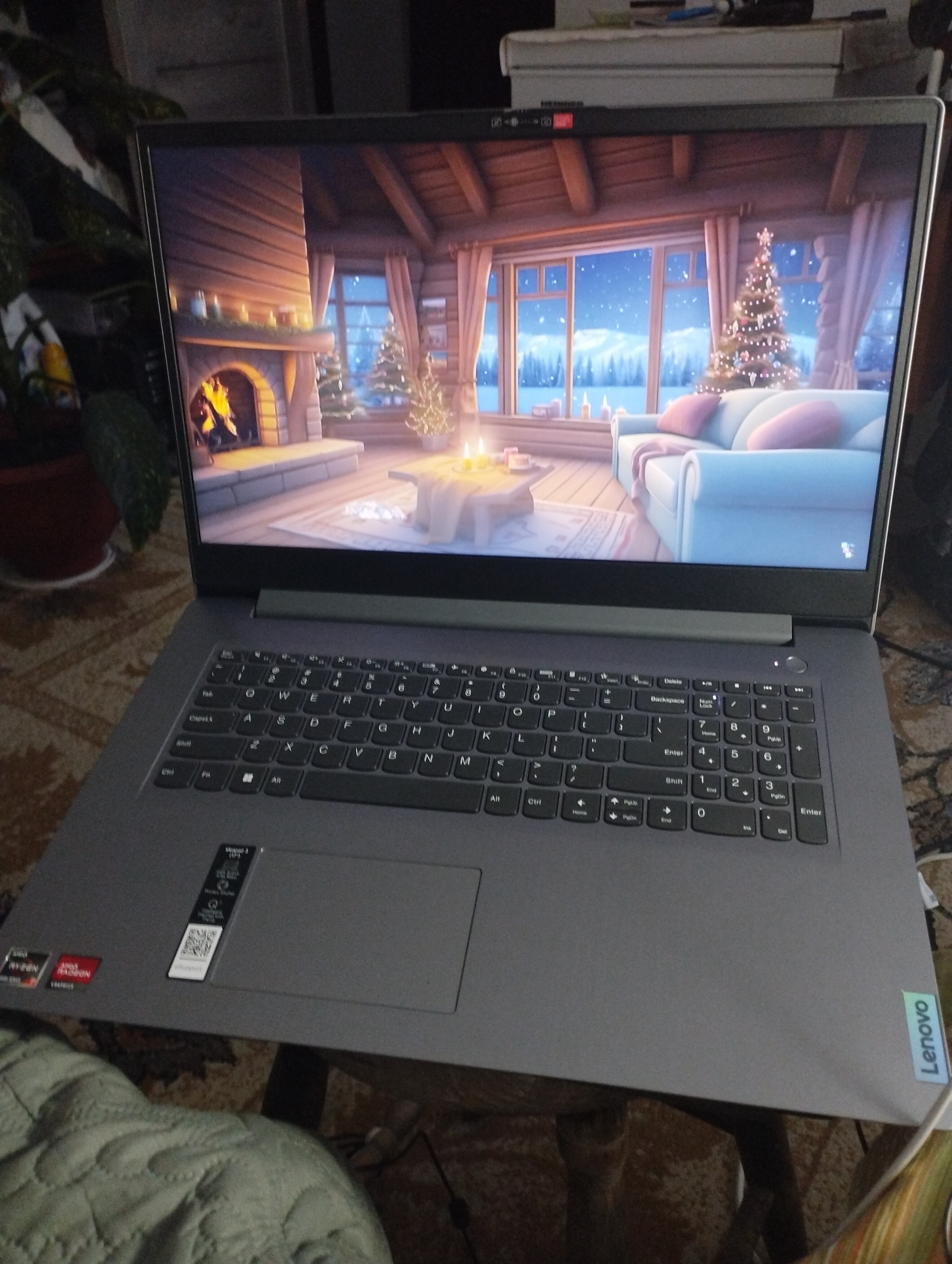 Laptop Lenovo IdeaPad 3 17ALC6 cu procesor AMD Ryzen™ 7 5700U pana la 4.3GHz, 17.3", Full HD, IPS, 12GB DDR4, 512GB SSD, AMD Radeon™ Graphics, No OS, Arctic Grey