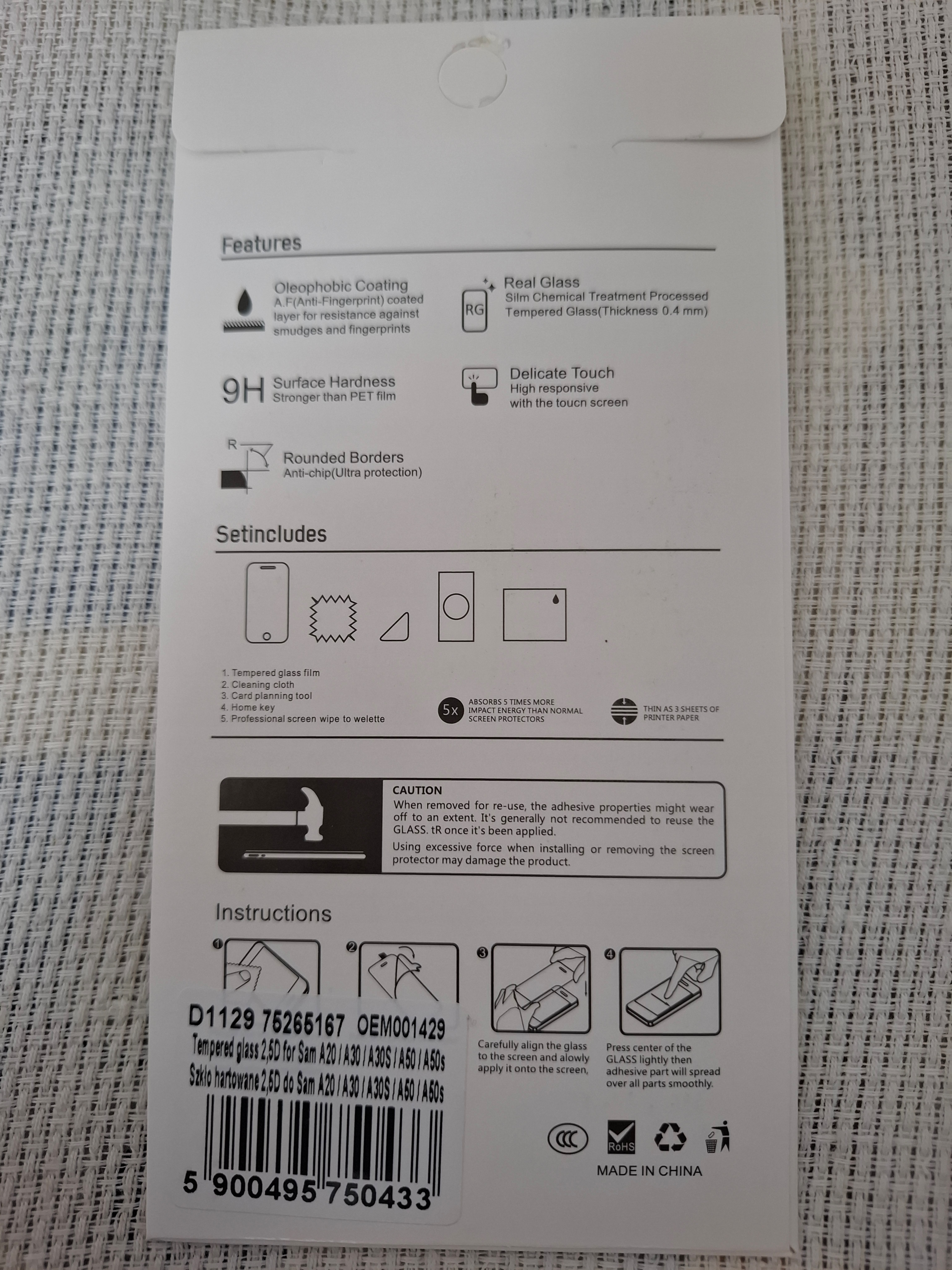 Folie de protectie tempered glass pentru Samsung Galaxy A50