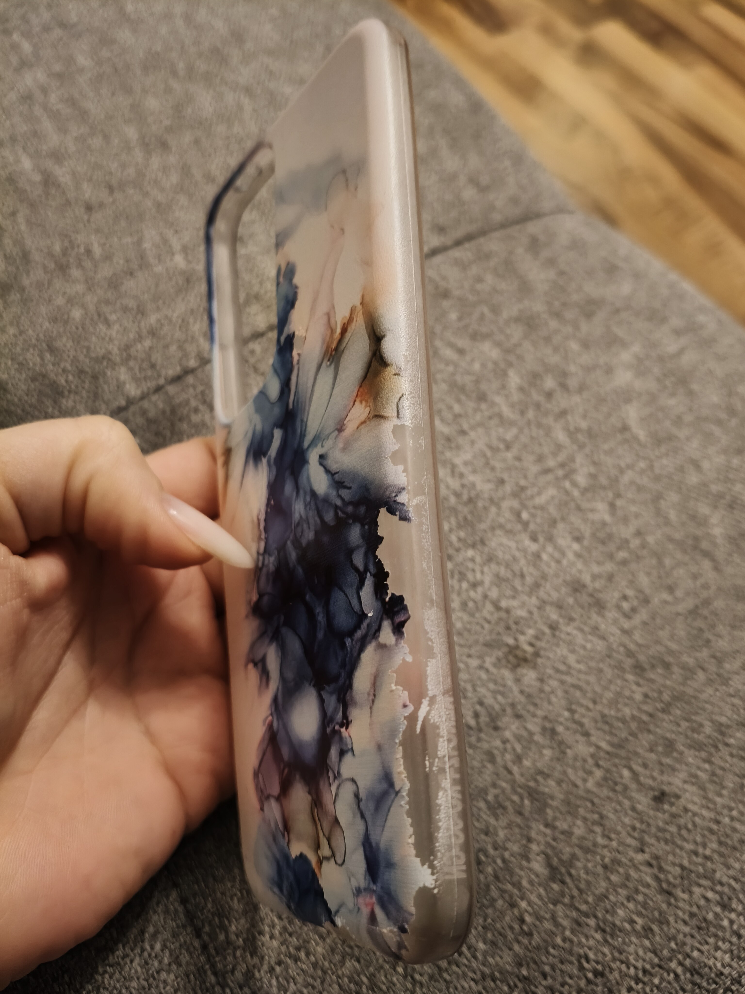Husa din silicon compatibila cu Oppo Reno 12 Pro 5g - model Ink Flowers