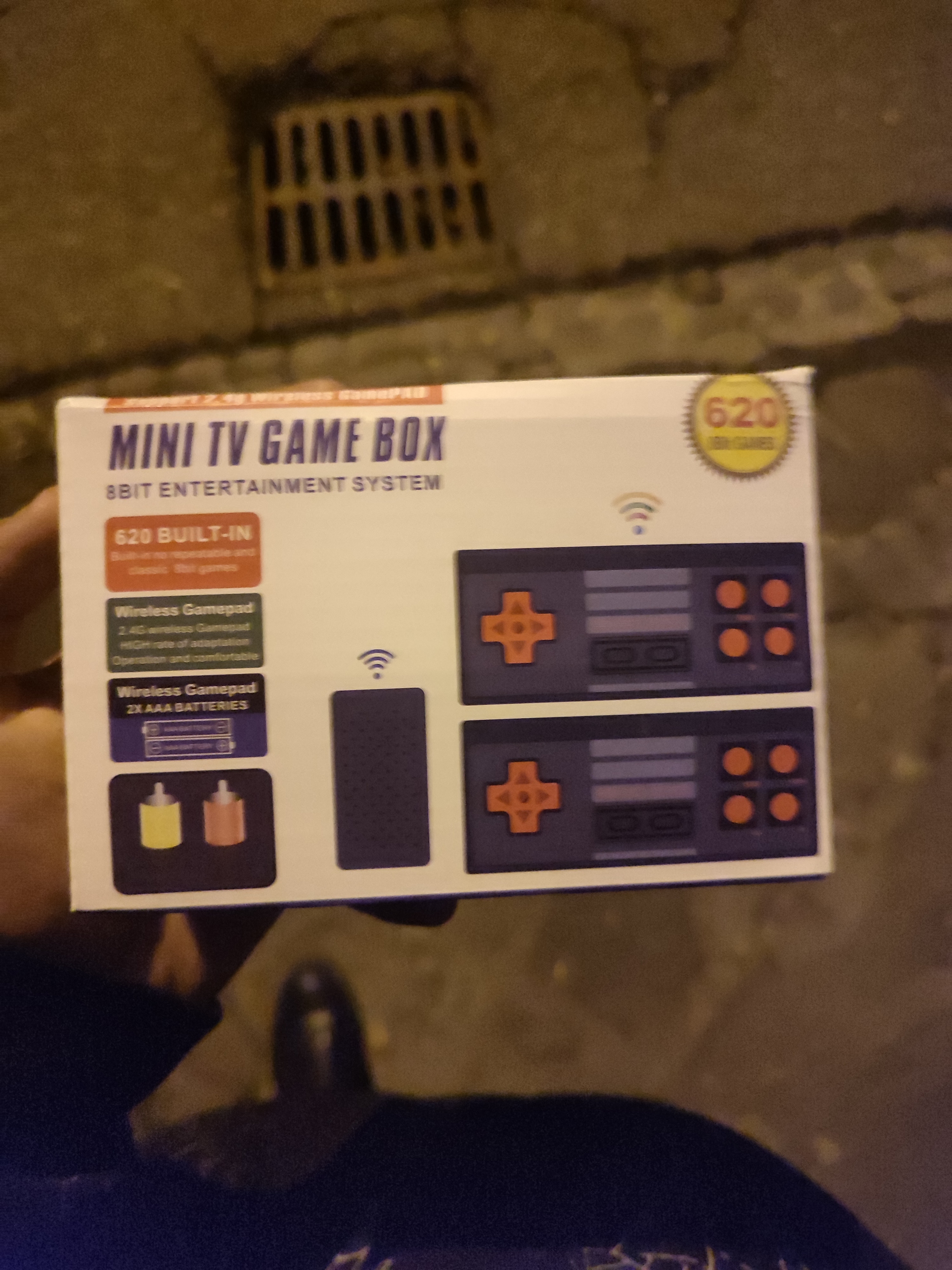 Consola jocuri mini, 620 de jocuri retro, AV, gri, Gonga