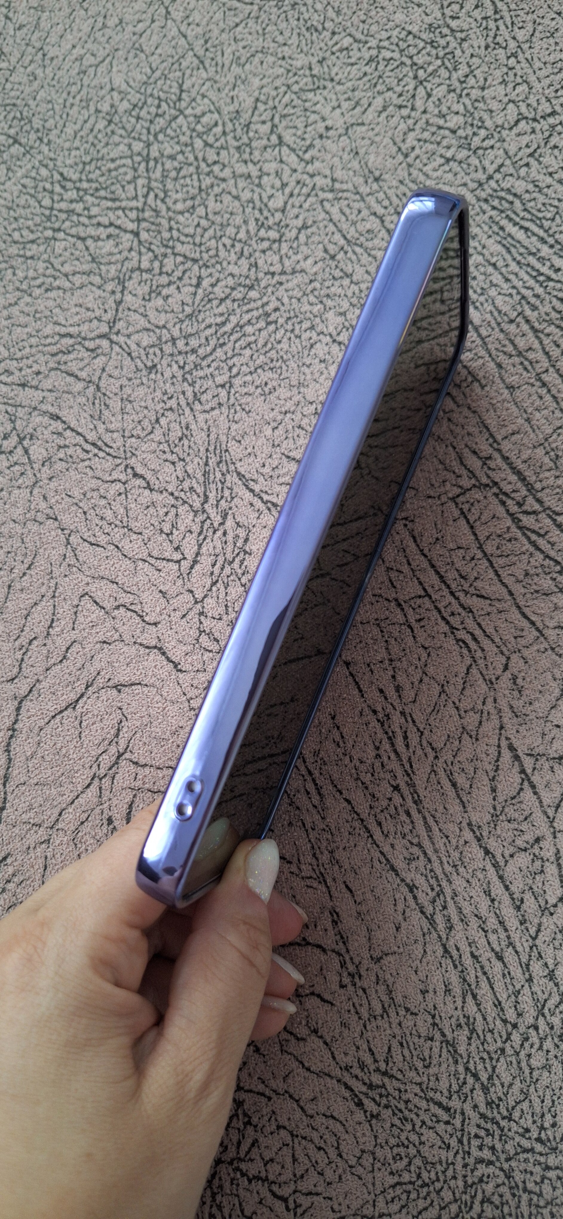 Husa Luxury Magnetica compatibila cu Samsung Galaxy A55, protectie camera, Margini colorate, Mov