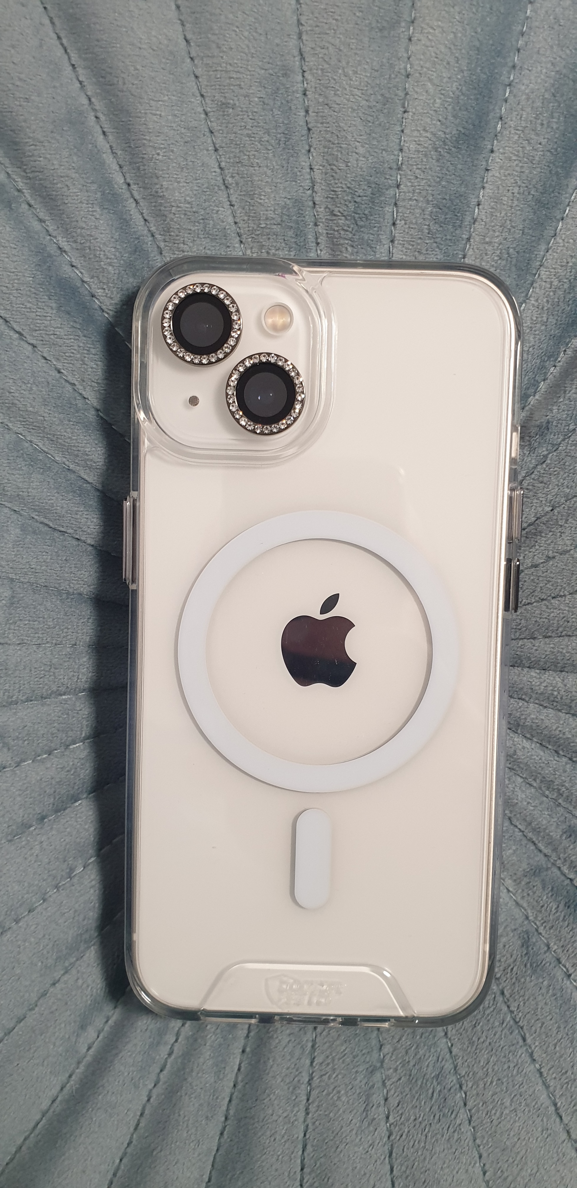 Folie Protectie Camera cu Sclipici pentru iPhone 13 / 13 Mini, Sticla Securizata, Aluminiu, 2 bucati, Ultra Slim, Duritate 9H, Anti Zgarieturi, Anti Amprente, Anti Socuri, Albastru