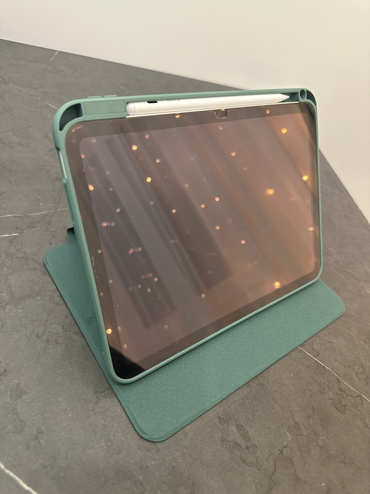 Husa tableta, Chucai, pentru iPad 10th 10.9" 2022, Stand Rotativ 360, Suport Pencil, Verde