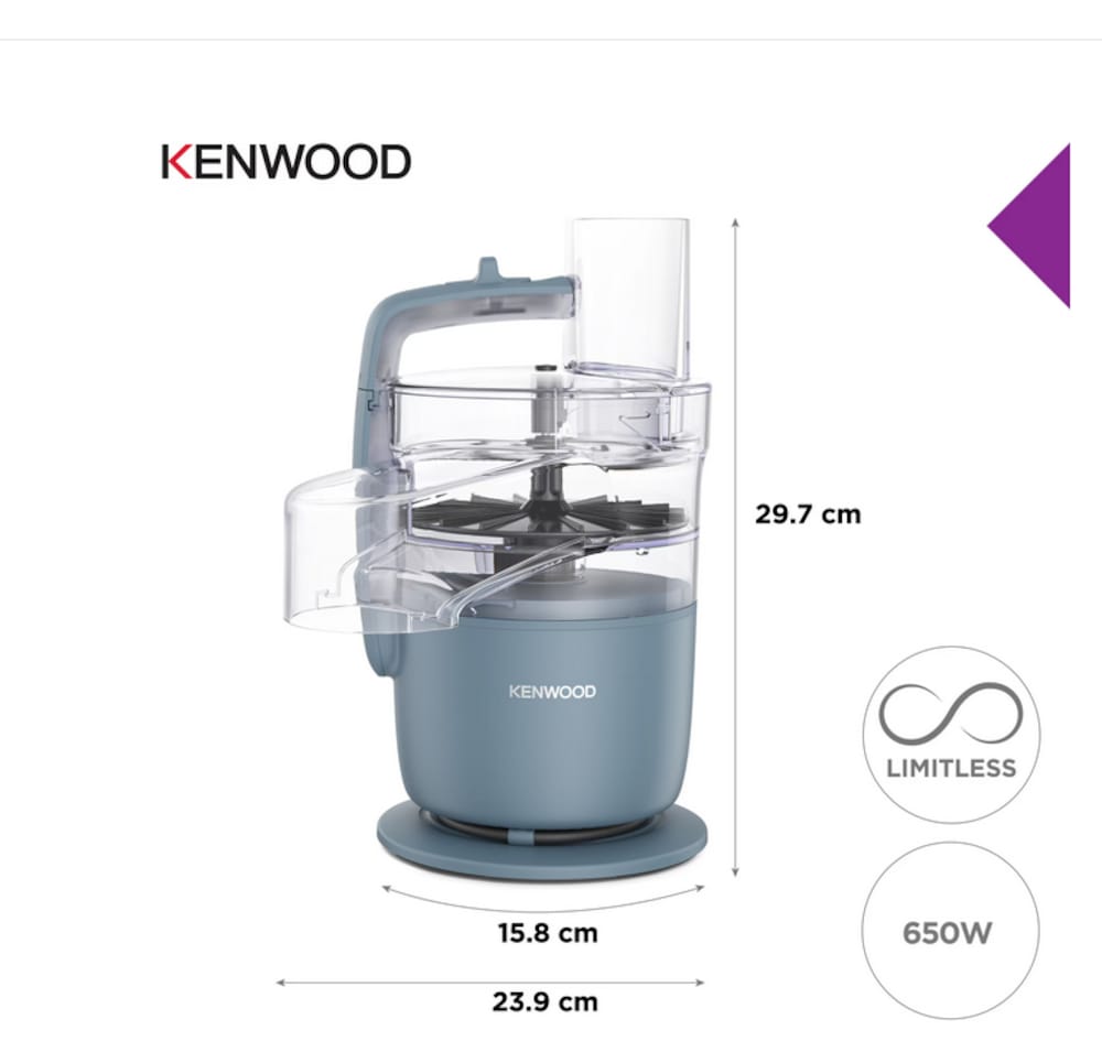 Robot de bucatarie compact KENWOOD MultiPro Go FDP22.130GY, 650W