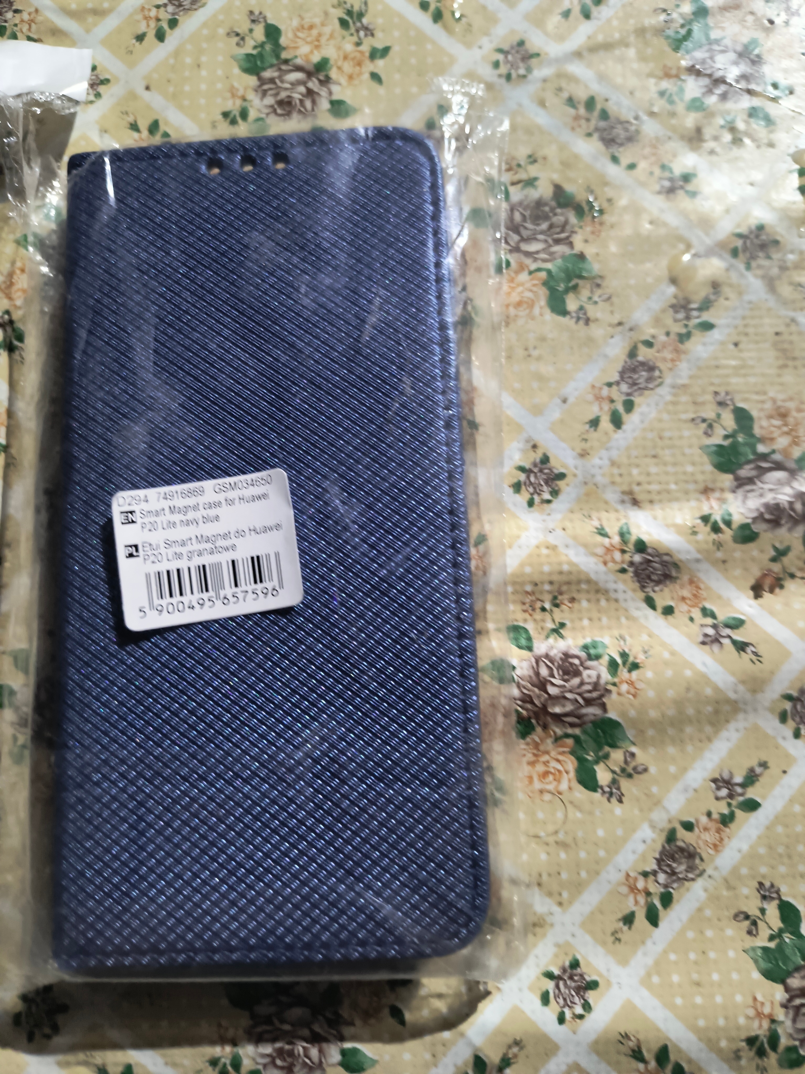 Husa tip carte piele inchidere magnetica, Huawei P30 Lite, Navy (Albastra)