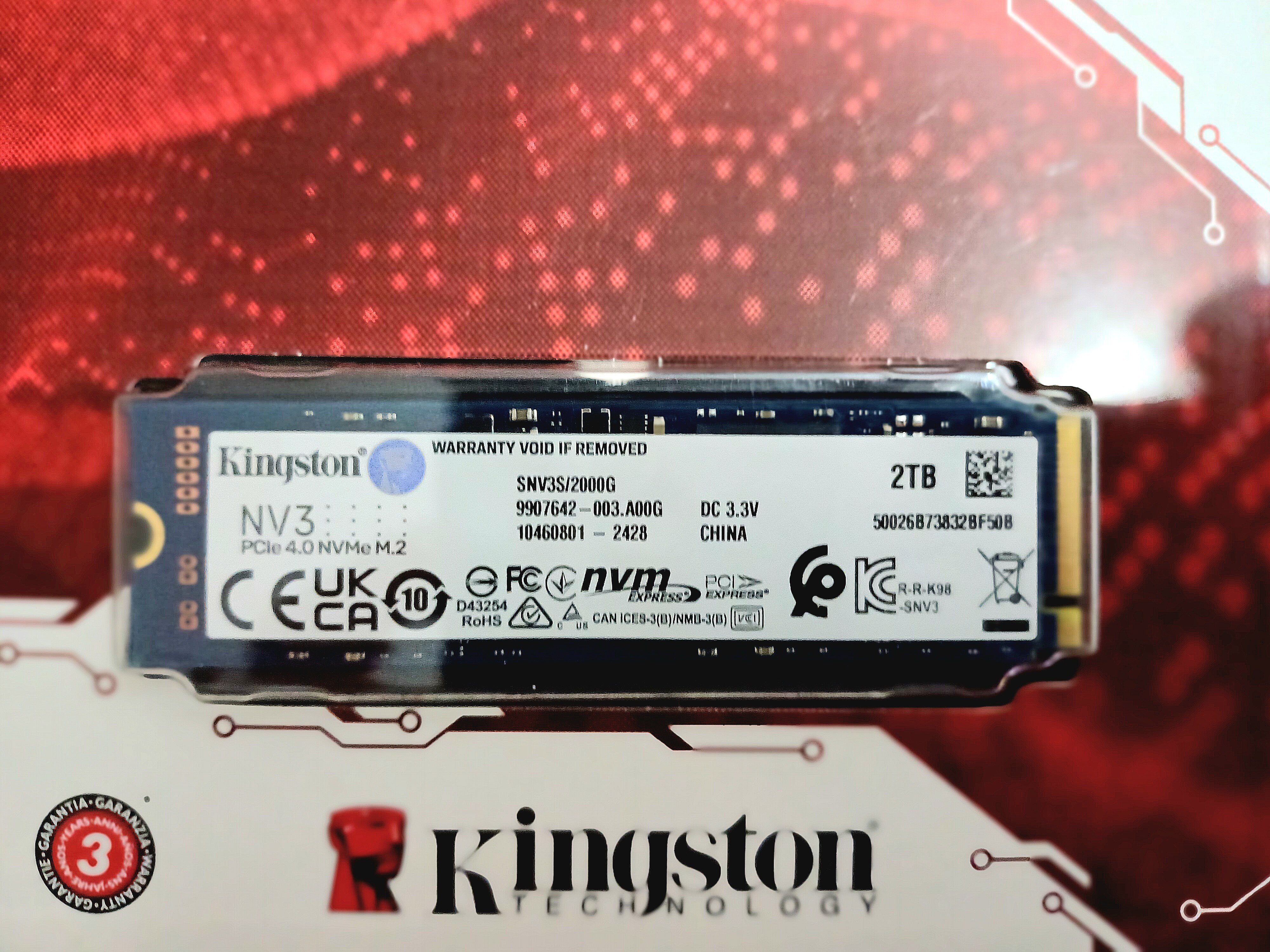 Solid State Drive (SSD) Kingston NV3, 500GB, PCIe 4.0 NVMe, M.2