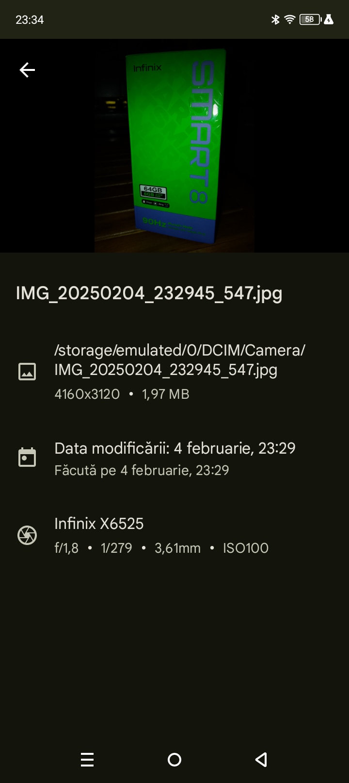 Telefon mobil Infinix SMART 8, 3GB RAM, 64GB, 4G, Crystal Green