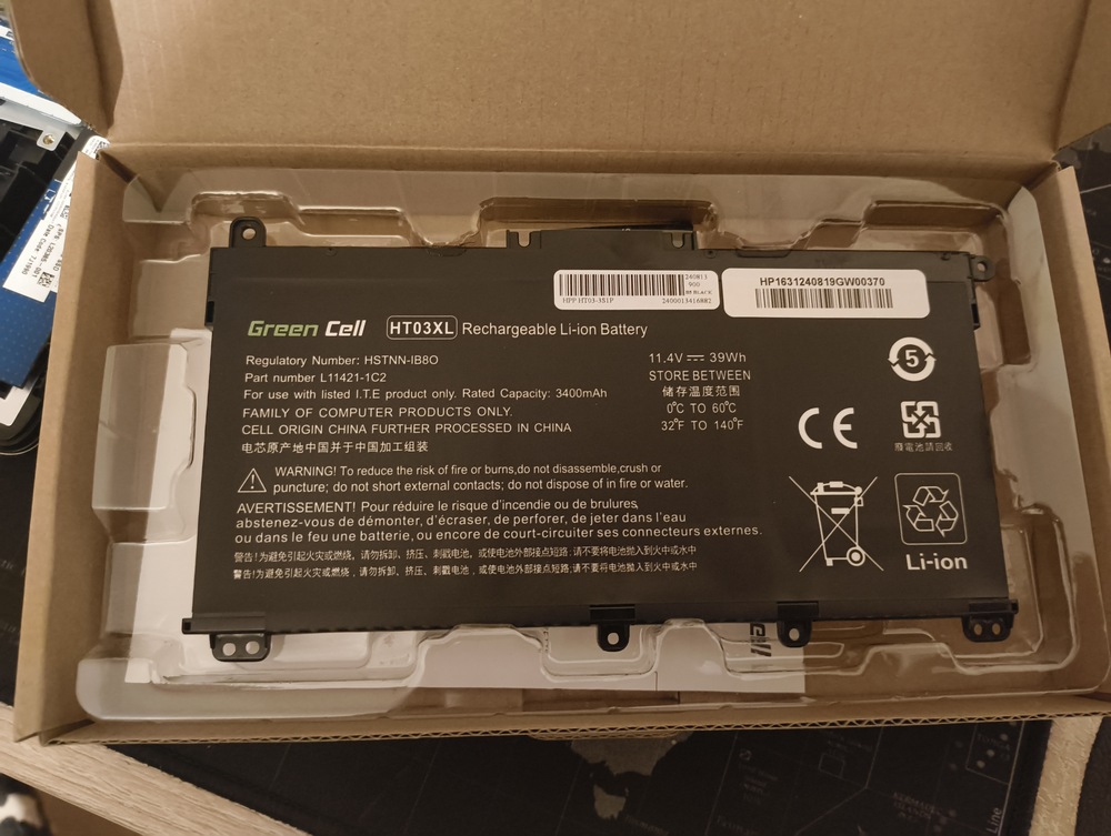 Batteria per portatile HP 240 G7 245 250 255 14 15 17 HT03XL L11421-2C1