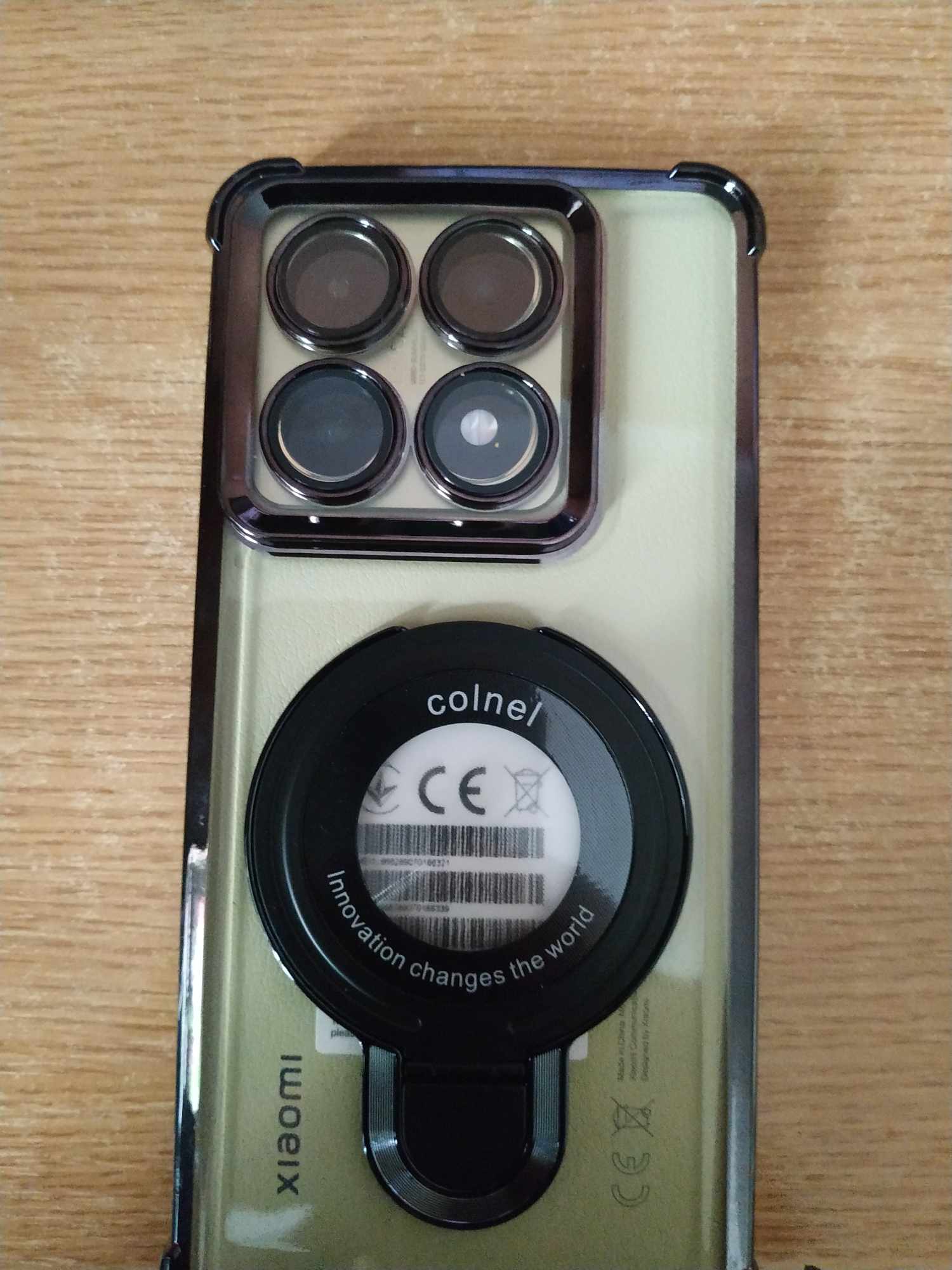 Husa compatibila cu Xiaomi 14T Pro, carcasa transparenta rezistenta la socuri cu suport inel magnetic. Husa pentru Xiaomi 14T Pro din silicon moale/TPU-Argintiu