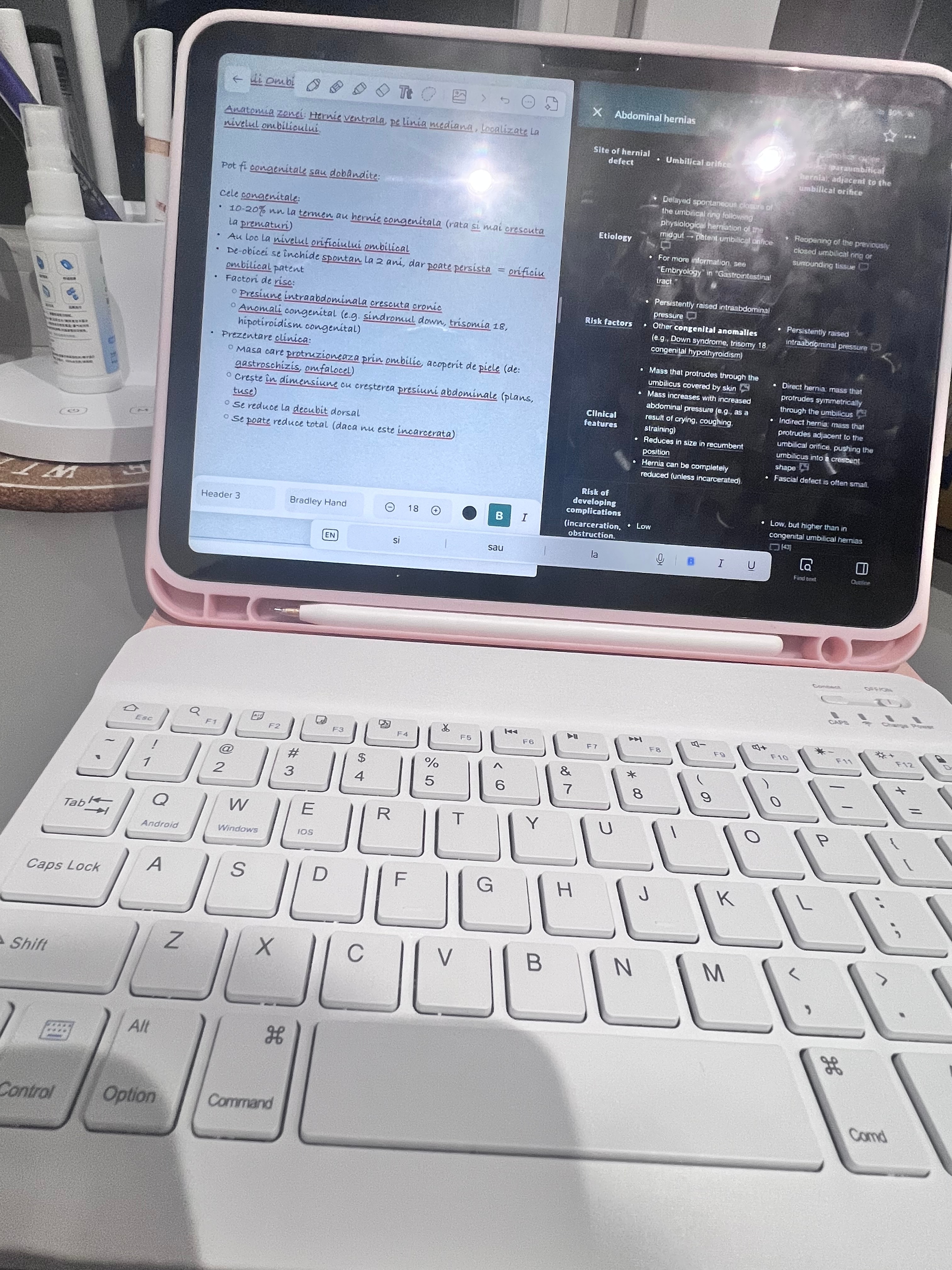 Carcasa cu tastatura pentru iPad 10.9 2022 (a 10-a generatie) cu suport pentru creion, detasabil magnetic, tastatura Bluetooth wireless, activare/dezactivare automata, roz