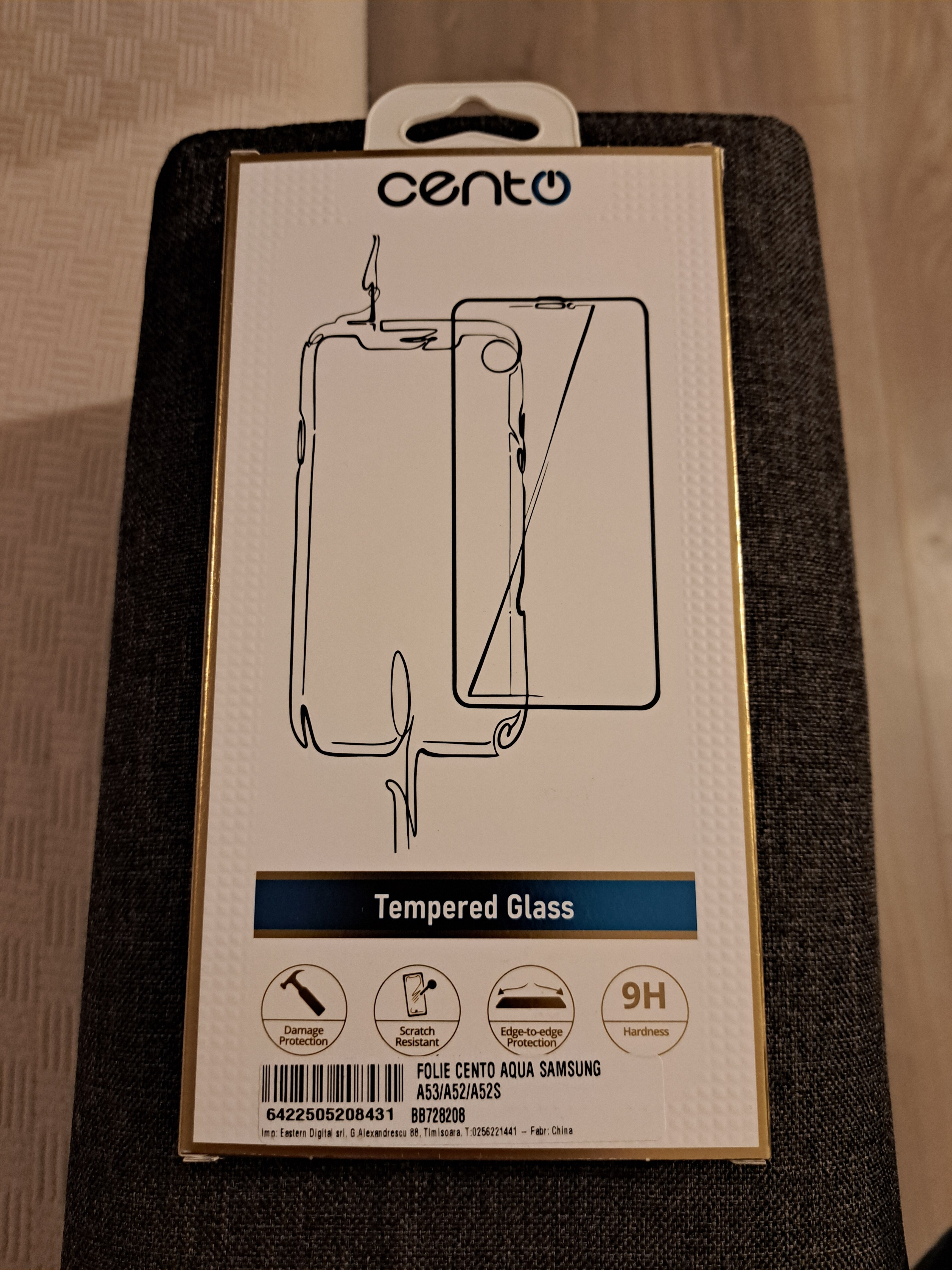 Folie CENTO AquaGlass, Compatibil cu Samsung A53 5G, Premium, 9H, Transparent