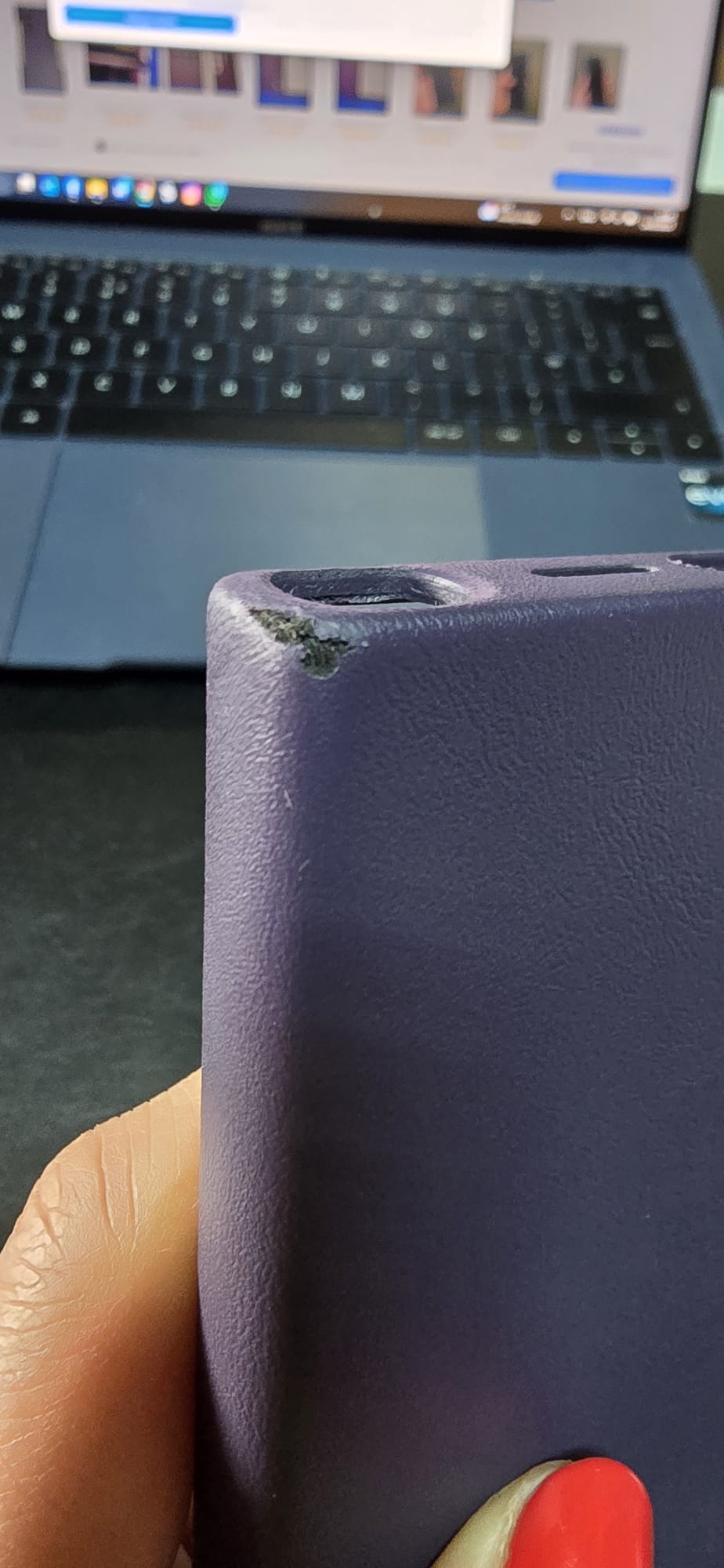 Husa de protectie Samsung Vegan Leather Case pentru Galaxy S24 Ultra, DARK VIOLET
