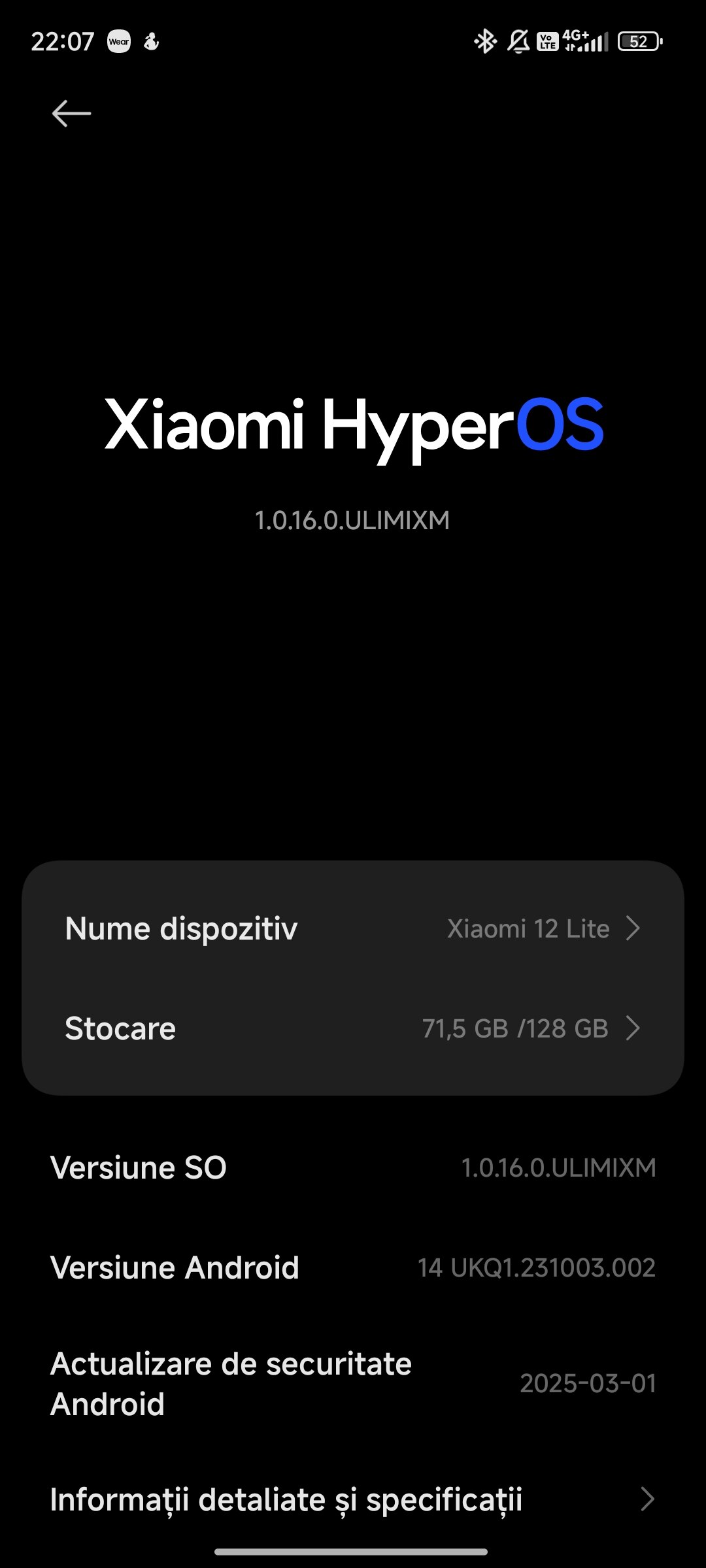 Telefon mobil Xiaomi 12 Lite, Dual SIM, 8GB RAM, 128GB, 5G, Black