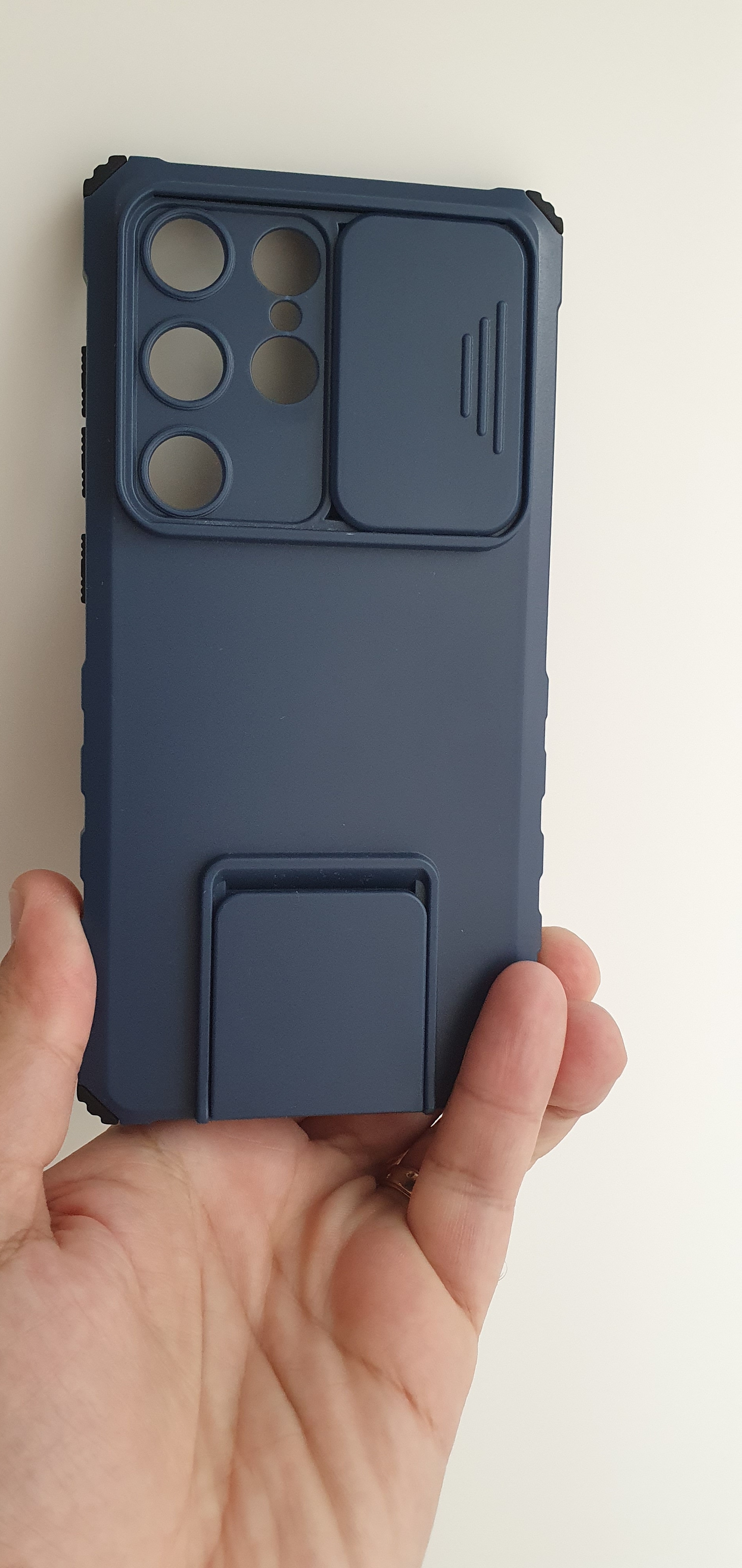 Husa telefon pentru Samsung Galaxy S24 Ultra, capac cu lentila glisanta, suport rotativ 360, negru