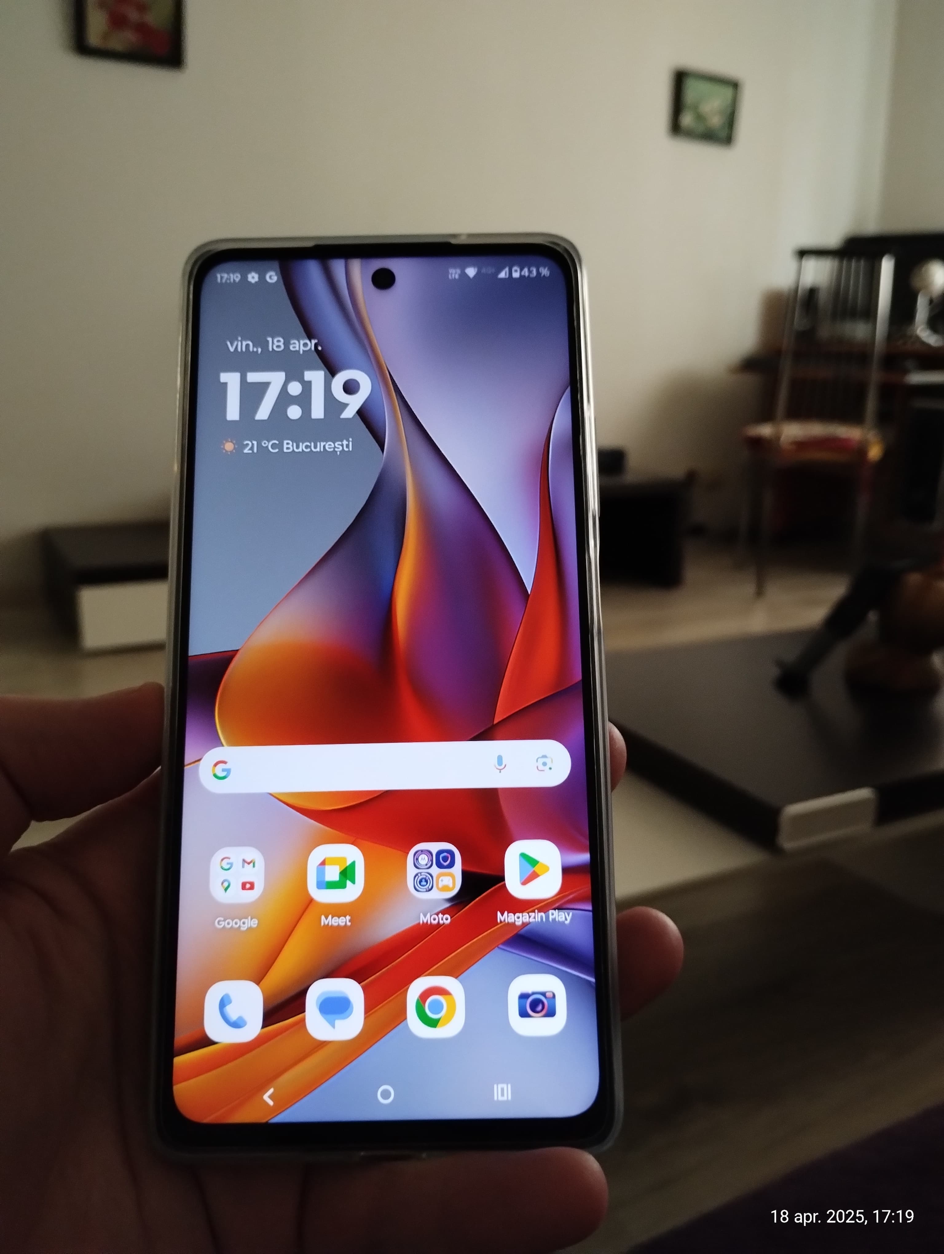Telefon Motorola Moto g75, 256GB, 8GB RAM, 5G, Aqua Blue