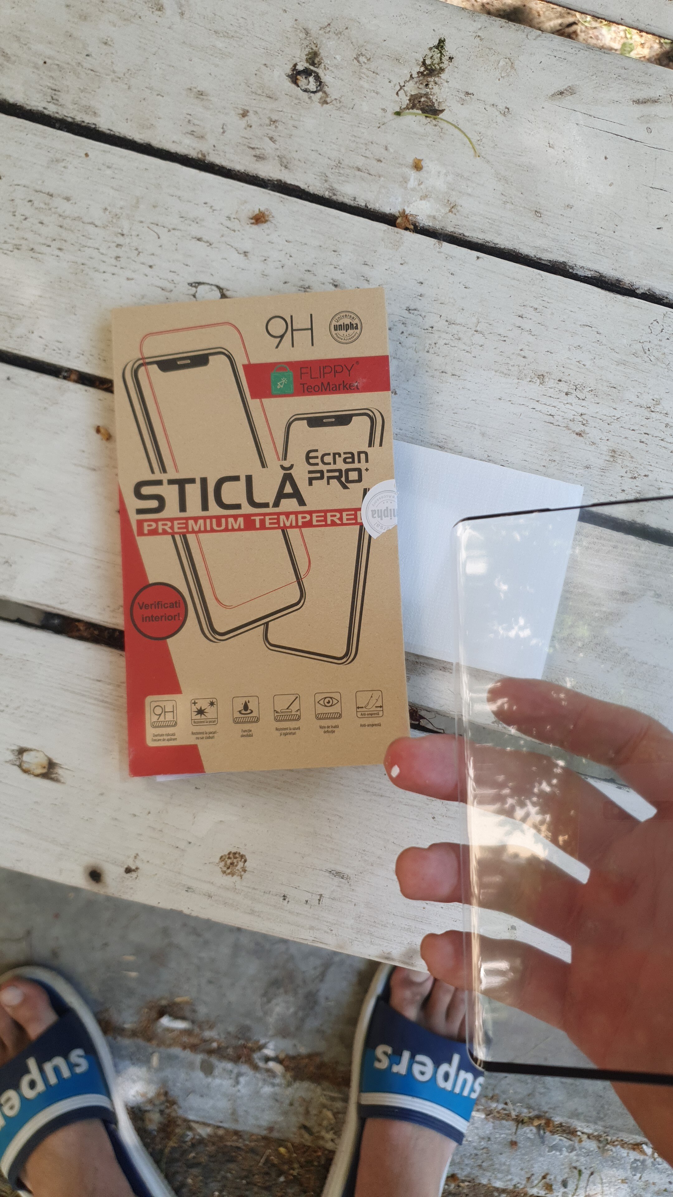 Folie Sticla Securizata Curbata Flippy pentru Samsung S10 Plus cu recunoastere a amprentelor digitale, 9H, lipici margine, contur negru
