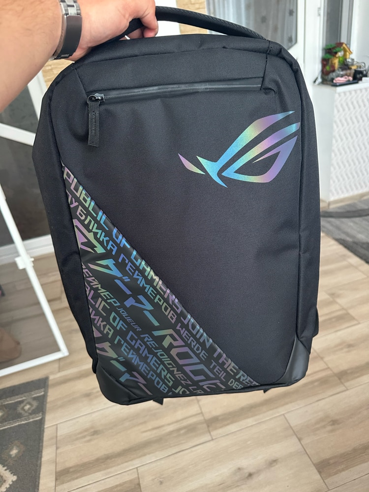 Rucsac laptop ASUS ROG BP1501G 17”, Holographic Edition, rezistent la apa, Negru