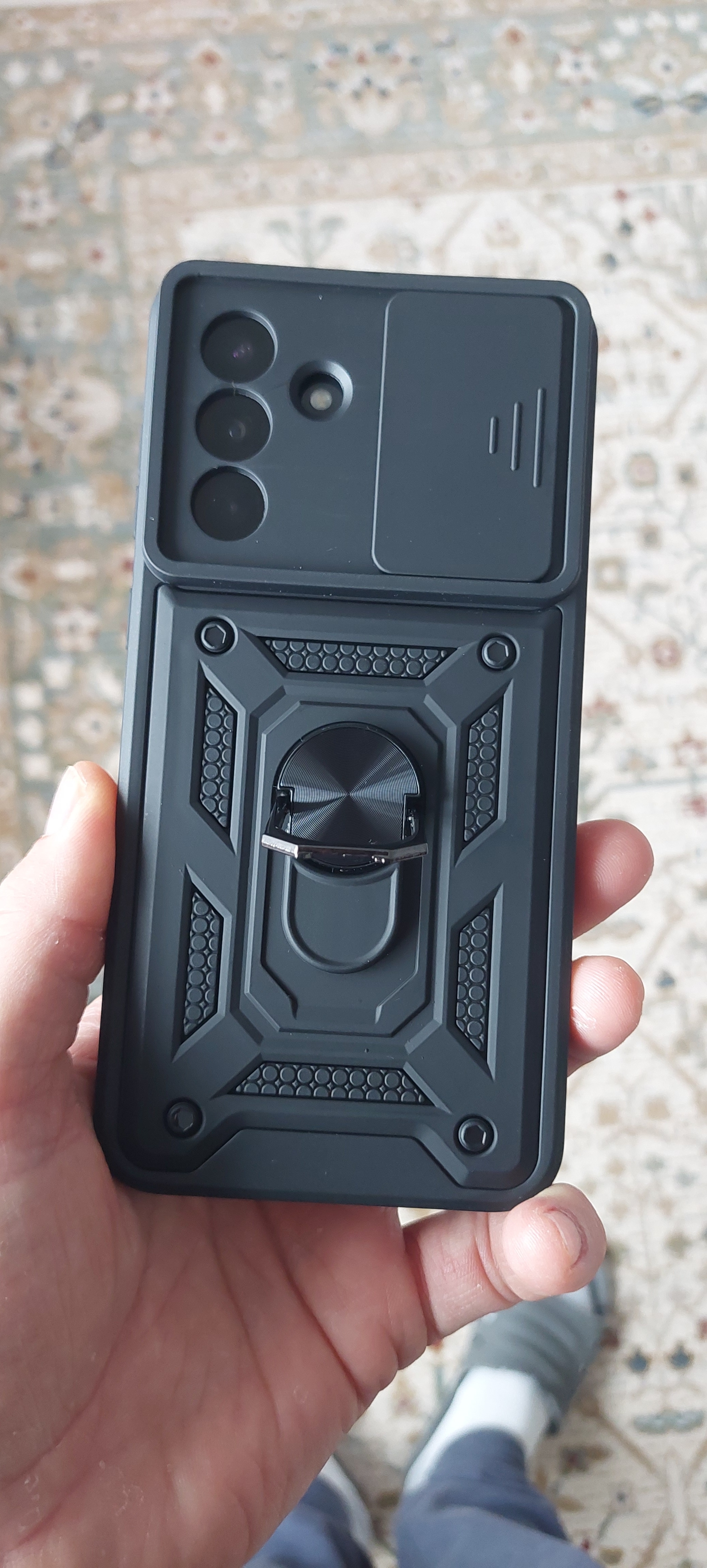 Husa pentru Samsung Galaxy A36 5G DaDen Hybrid Armor Kickstand, Slider Camera, Antisoc, Protectie Superioara, Albastru