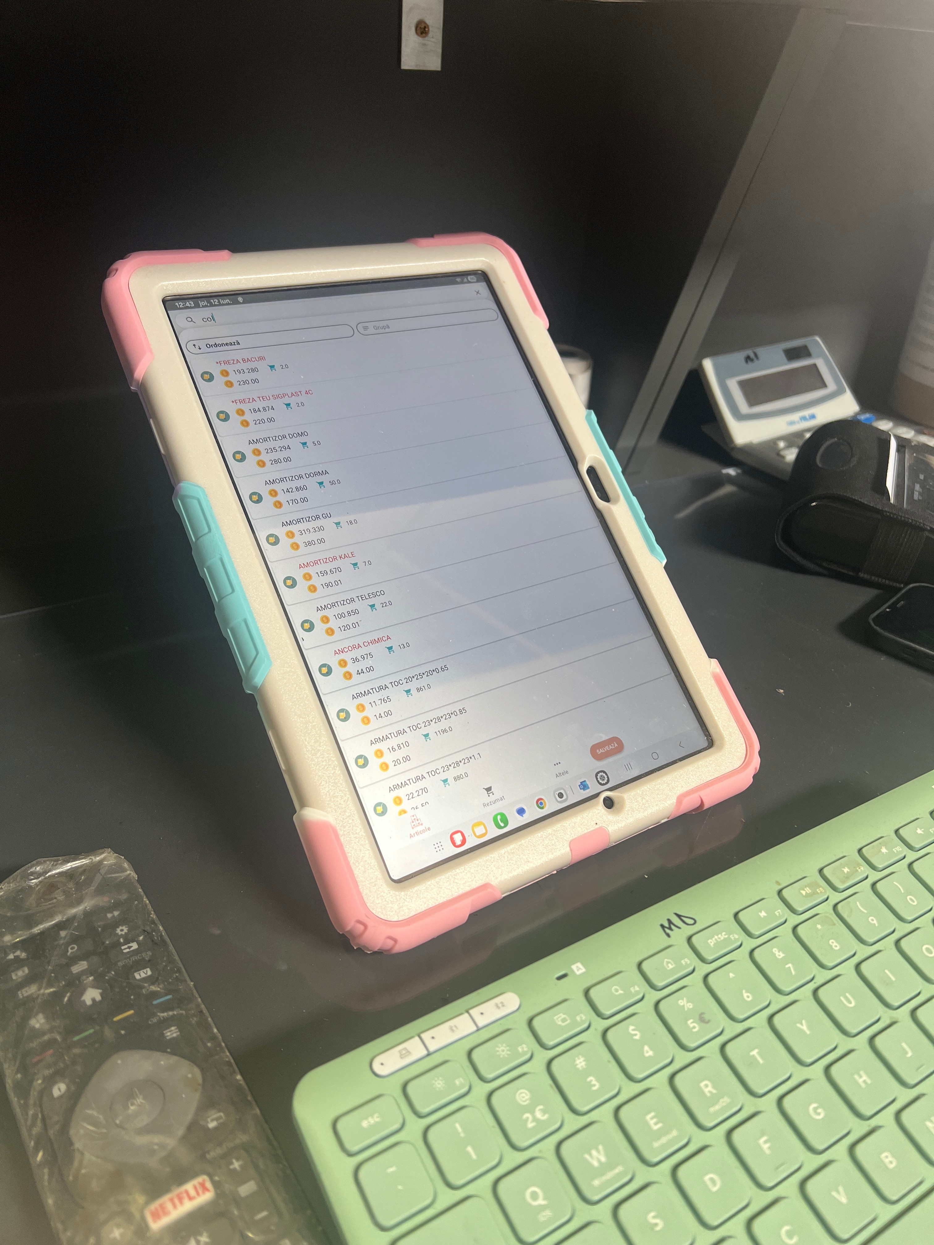 Husa Pentru Samsung Galaxy Tab A9+/ A9 Plus 11 inch 2023 (SM-X210/X216/X218), Cu Stilou Optic Universal (Nereincarcabil), Protectie Pentru Ecran/Curea De Mana/Suport Stilou, Rezistenta La Socuri, Roz