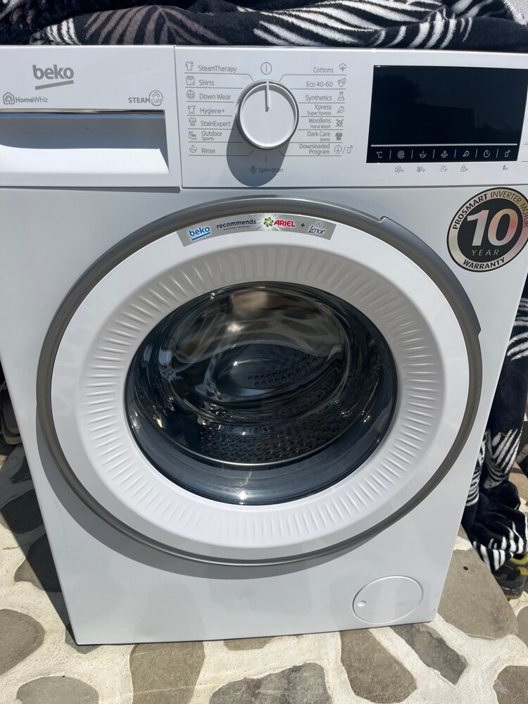 Masina de spalat rufe Beko B3WFU7744WB, 7 kg, 1400 RPM, Clasa A, Motor ProSmart Inverter, SteamCure, Recycled Tub, Homewhiz through Bluetooth, AddXtra, Alb