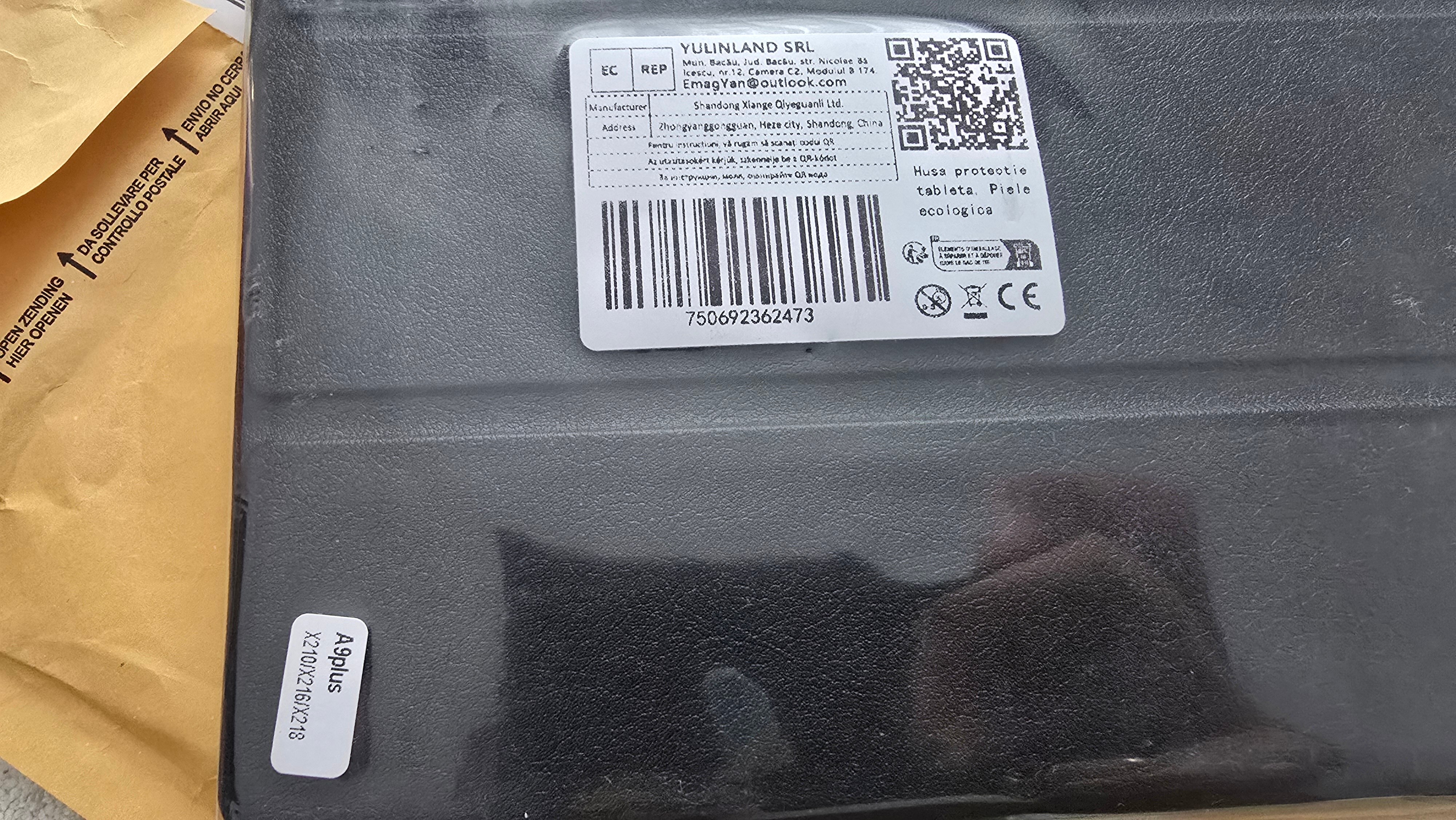 Husa protectie tableta, Piele ecologica, Compatibila cu Samsung Galaxy Tab S10 FE 2025/S9/S9 FE 2024, Negru
