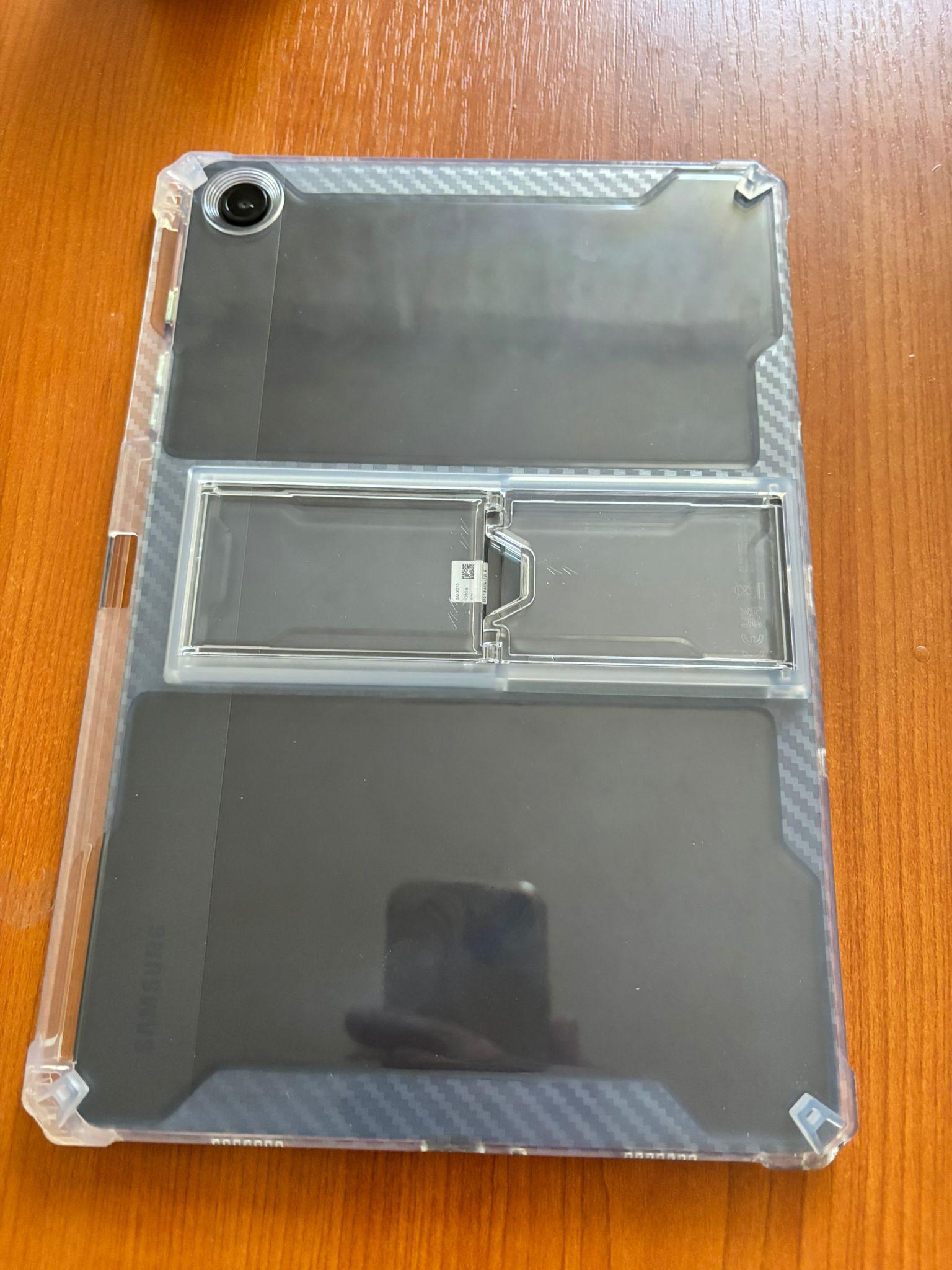 Husa de protectie telefonultau® pentru Samsung Galaxy Tab A9 Plus 11", silicon transparent antishock cu colturi intarite, suport integrat pentru tableta si stylus, rezistenta la socuri, ideala pentru filme, jocuri, lectii online si birou, transparenta