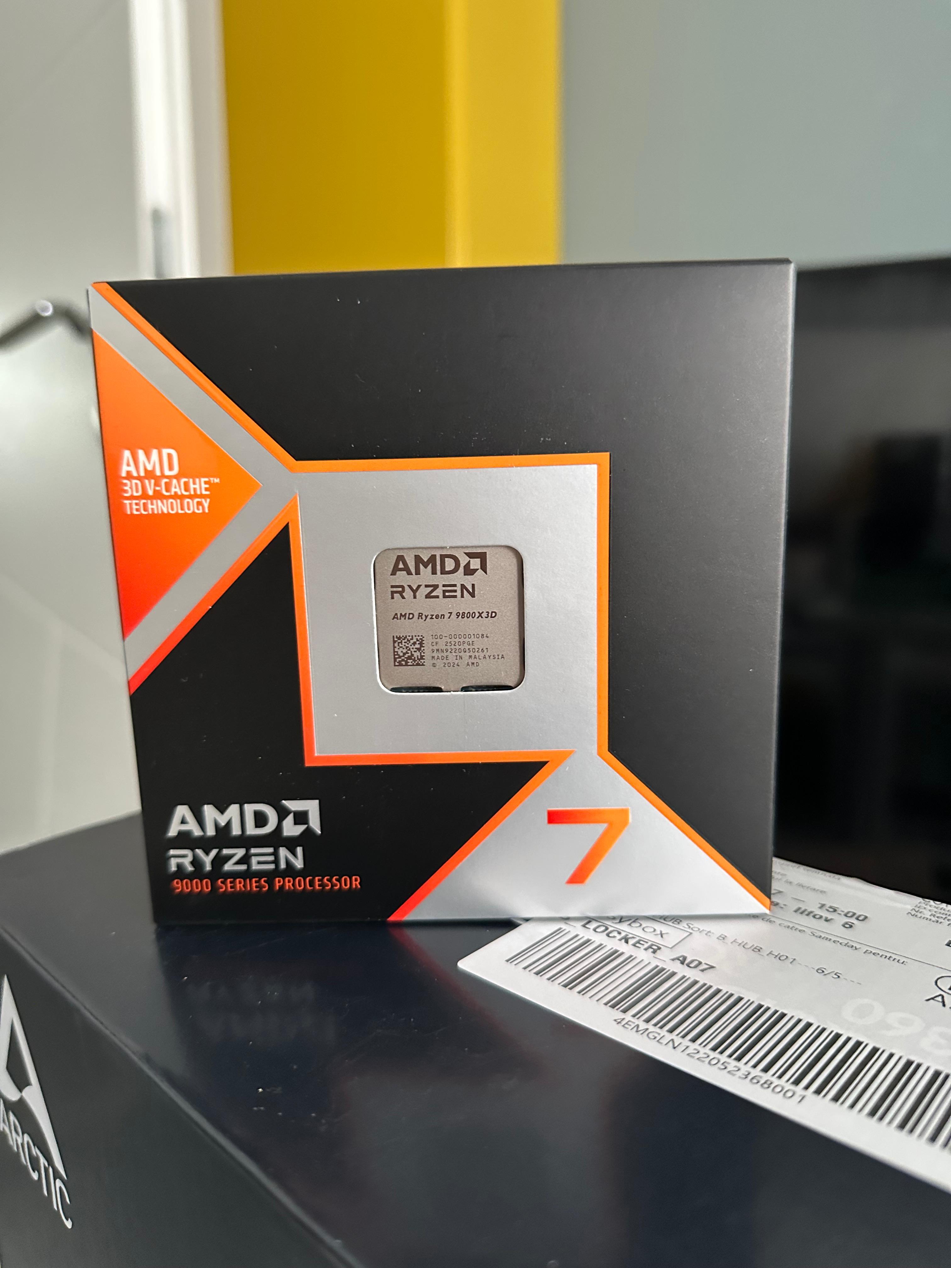 Procesor AMD Ryzen™ 7 9800X3D, 104MB, 4.7/5.2GHz Boost, Socket AM5