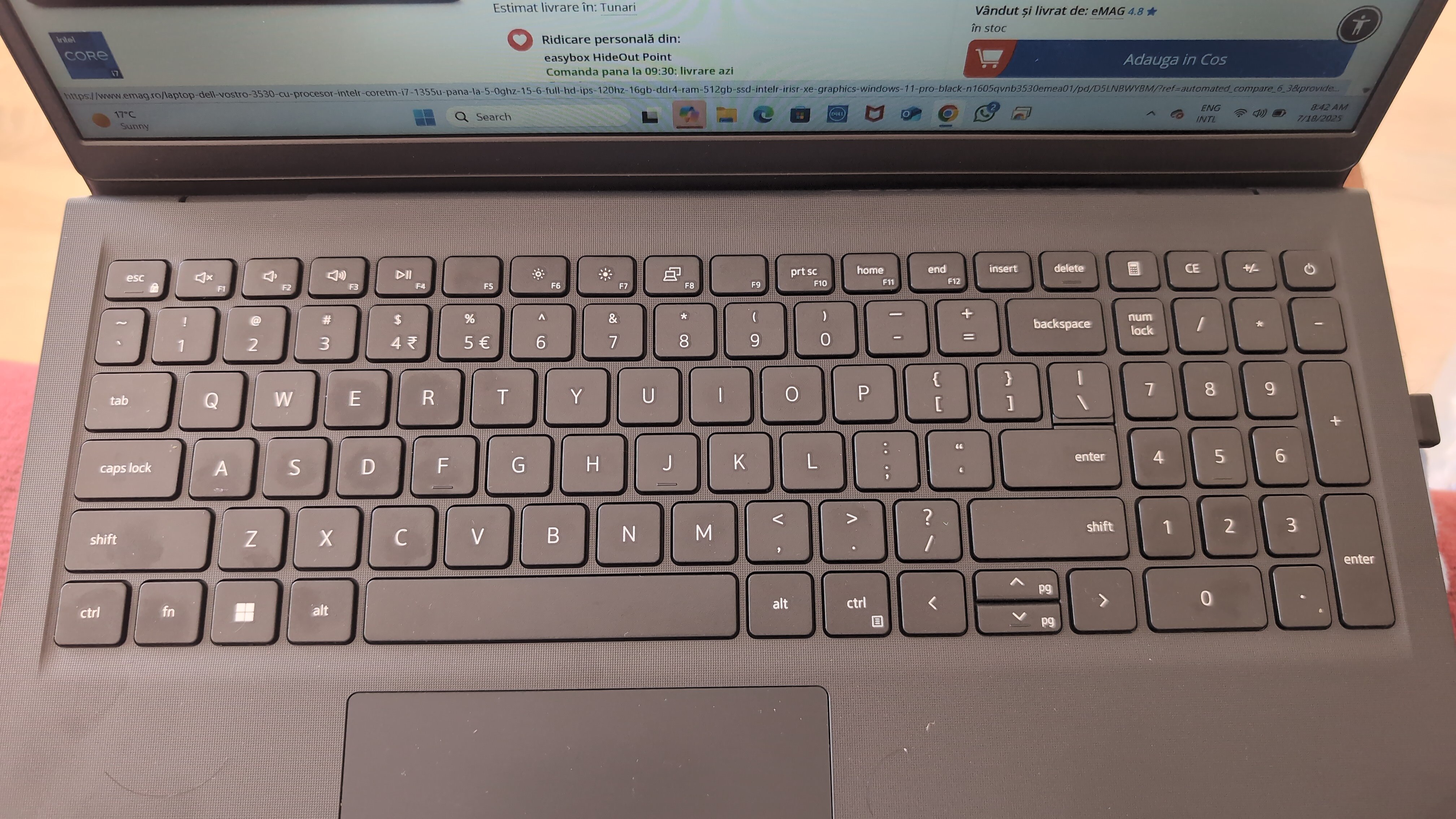 Laptop Dell Vostro 3530 cu procesor Intel® Core™ i7-1355U pana la 5.0 GHz, 15.6", Full HD, 120Hz, 16GB DDR4 RAM, 512GB SSD, Intel® Iris® Xe Graphics, Windows 11 Pro, Carbon Black, 3y ProSupport and Next Business Day Onsite Service