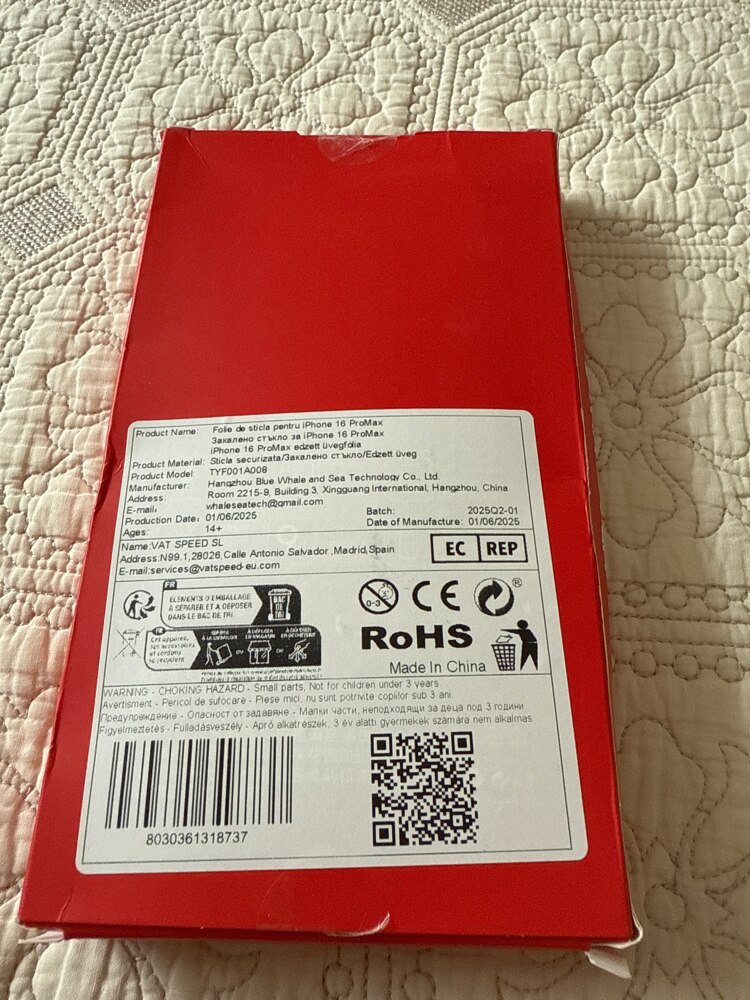 Set de 2 Folii de Protectie din Sticla Securizata Bluvista® pentru iPhone 16 Pro MAX, 6.9", Instalare Automata, Protectie Intarita