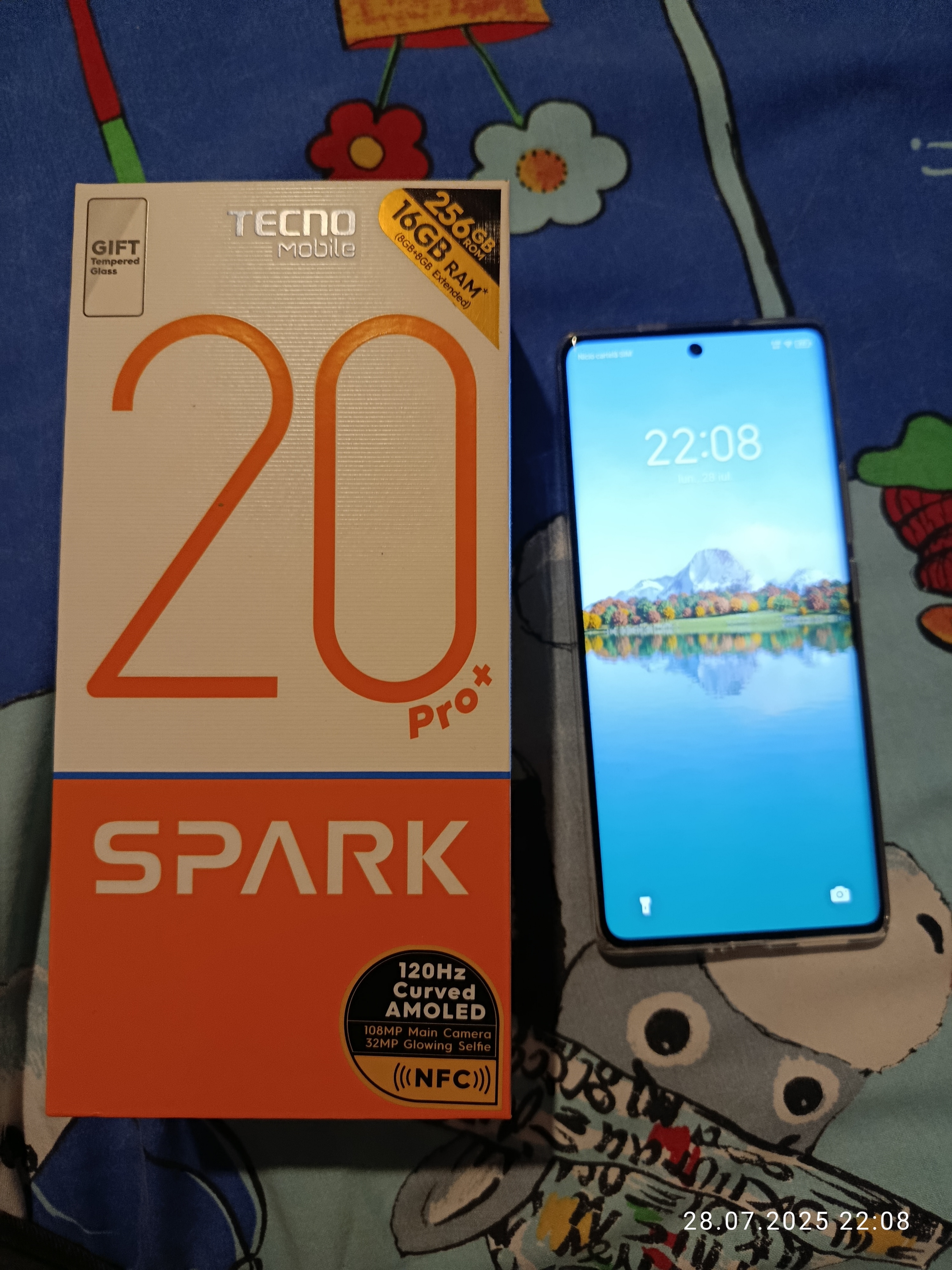 Telefon mobil Tecno Spark 20 Pro+, Dual SIM, 256GB, 8GB RAM, Temporal Orbits