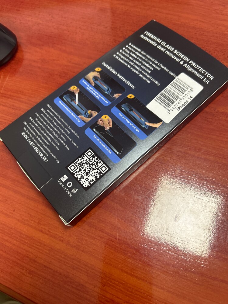 Set 2 Folii Sticla EasyArmour cu Aplicator pentru iPhone 14 / 13 / 13 Pro, Instalare Usoara Fara Experienta, Margini Negre 3D, Full Glue, Sticla Securizata 9H, Protectie Ecran Anti-Soc, Kit Montaj Inclus, Fara Bule