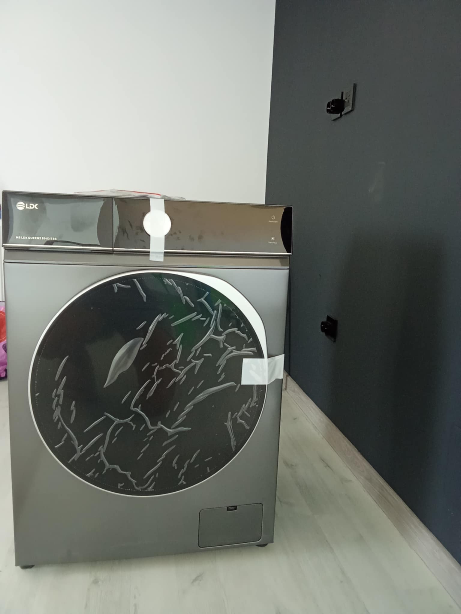Masina de spalat rufe LDK Queen 714DITS, 7 Kg, Clasa A, 1400 rpm, 16 programe, Control Touch, Steam, Super Spa, Storm Wash, Night wash, My Cycle, Amanare pornire, Motor Inverter, Argintiu