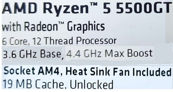 Procesor AMD Ryzen™ 5 5500GT, 19MB, up to 4.4GHz Max Boost, Socket