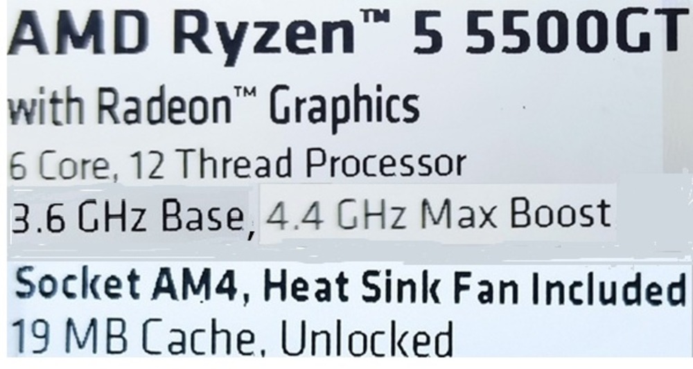Processore AMD Ryzen 5 5500GT Con Grafica Integrata - 6 Core/12 Thread, 4.4 GHz, Socket AM4, 65W - Foto 3