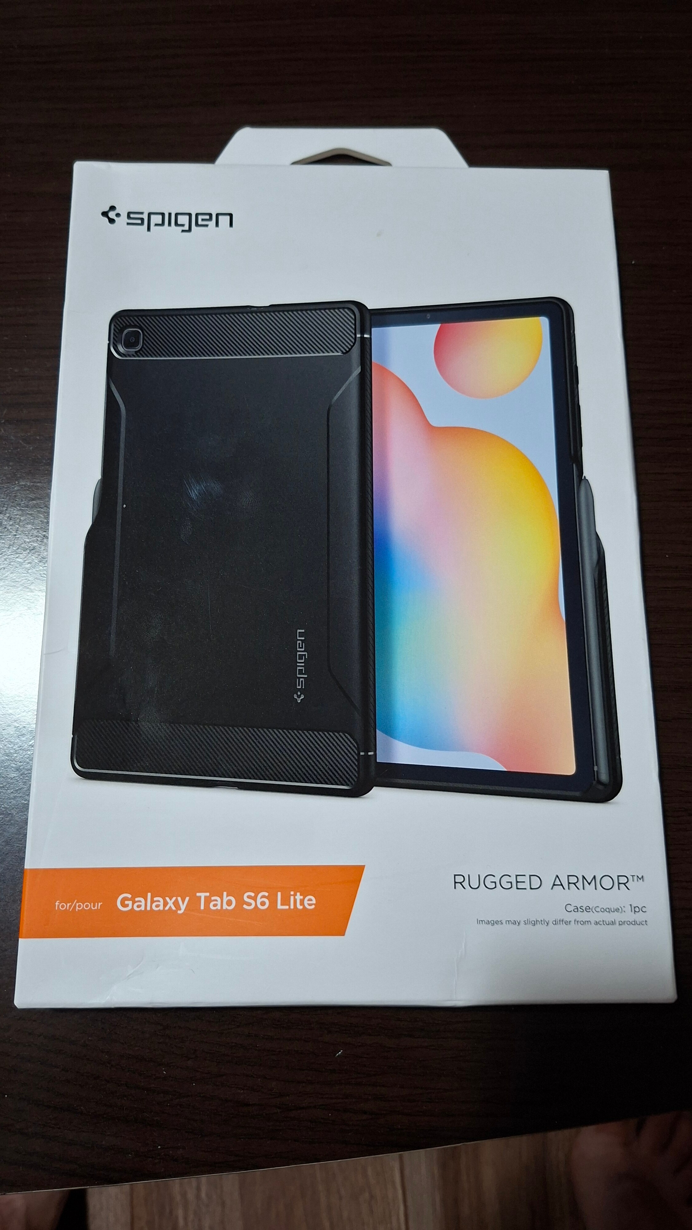Husa Antisoc Spigen Rugged Armor pentru Samsung Galaxy Tab S6 Lite 10.4" P610 / P615, Pencil Holder, Negru