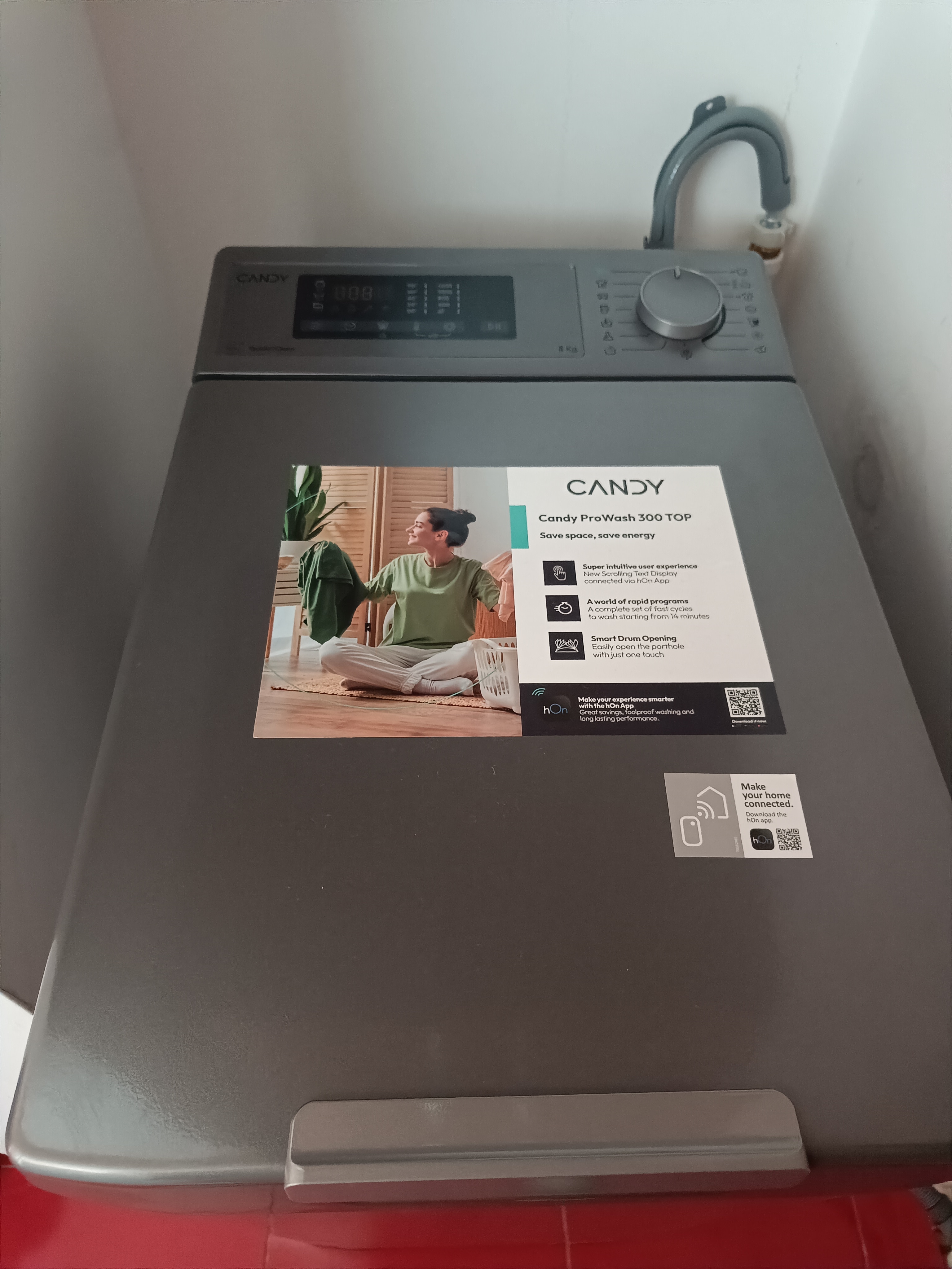 Masina de spalat rufe cu incarcare verticala Candy TCA283DR2-S, 8 kg, 1200 RPM, Display 3D, Wifi,Mix Power Systems, Gentle touch opening, Clasa D, Antracit