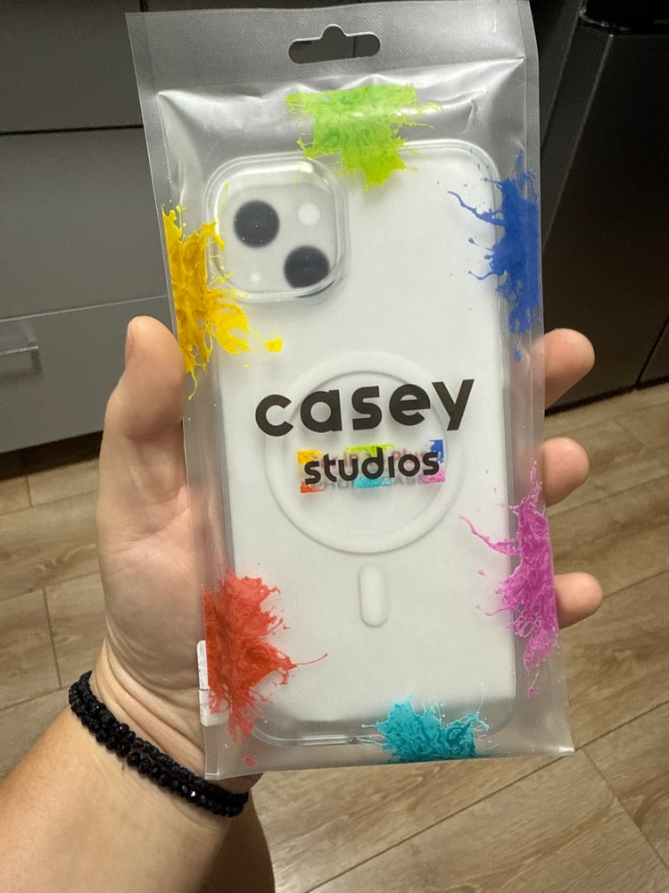 Husa compatibila cu Incarcare Magsafe pentru Apple iPhone 14 Plus, CASEY STUDIOS™, de Protectie, Slim, pentru Incarcare Wireless, Margini Ridicate pentru Protectia Ecranului si a Camerelor, Albastru Inchis