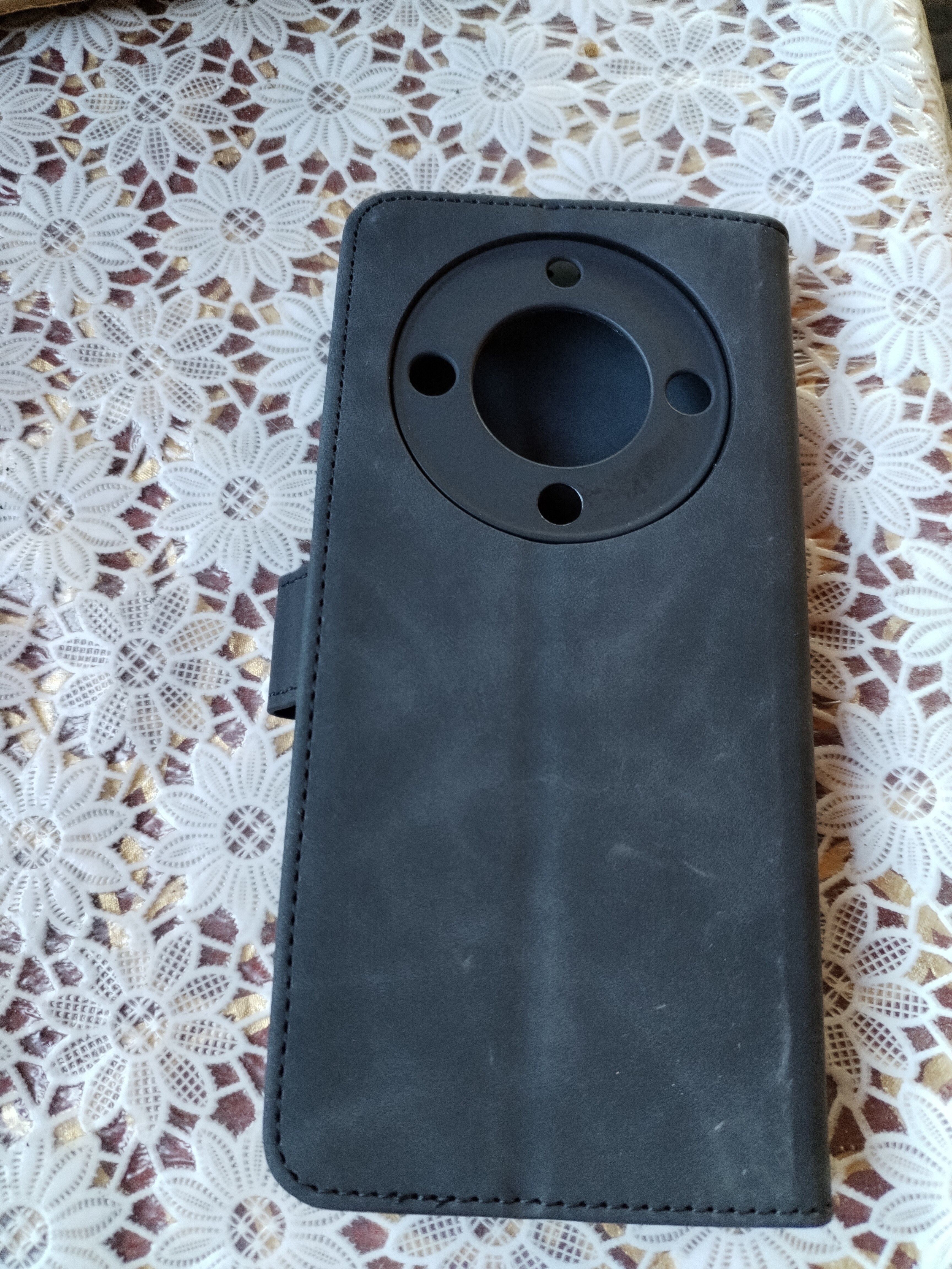 Husa de protectie tip carte CENTO Lima compatibila cu Honor Magic5 Lite/X9A Black Premium, Piele ecologica, Inchidere magnetica, Protectie Sporita, Anti soc, Anti zgarieturi, Functie de stand