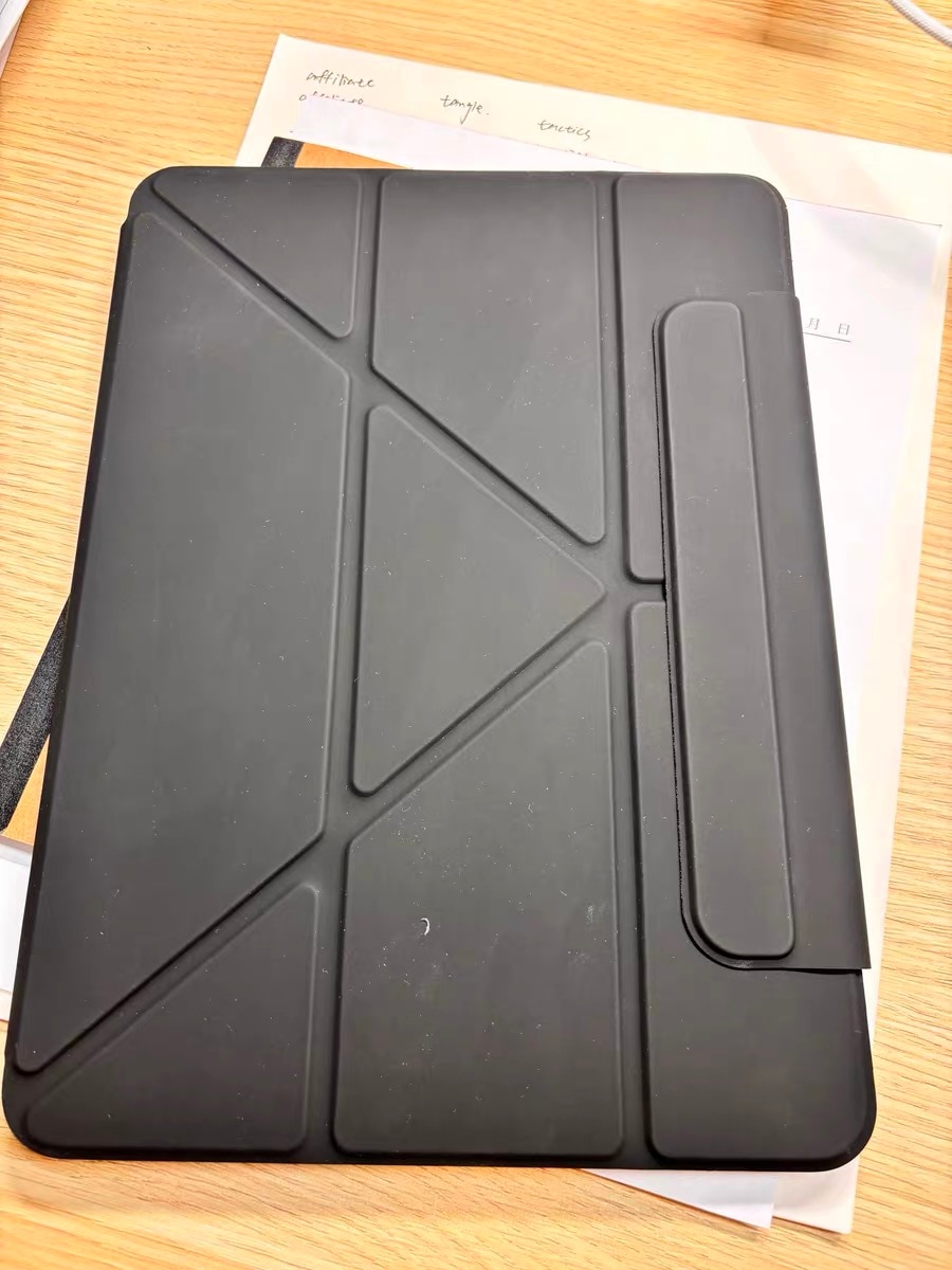 Husa tableta 4 in 1, wumeiwang, pentru iPad Air 11" 2024/ 2025 M2, M3 cu functie wake-up/sleep, magnetica, design Origami, suport ascuns pentru creion, negru