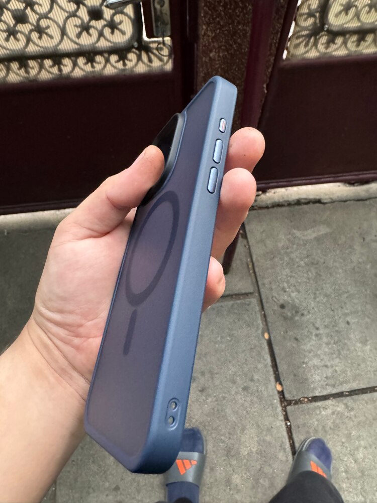 Husa compatibila cu Incarcare Magsafe compatibila cu iPhone 15 Pro Max, CASEY STUDIOS™, de Protectie, Slim, pentru Incarcare Wireless, Margini Ridicate de Protectia Ecranului si a Camerelor, Anti socuri, Albastru inchis