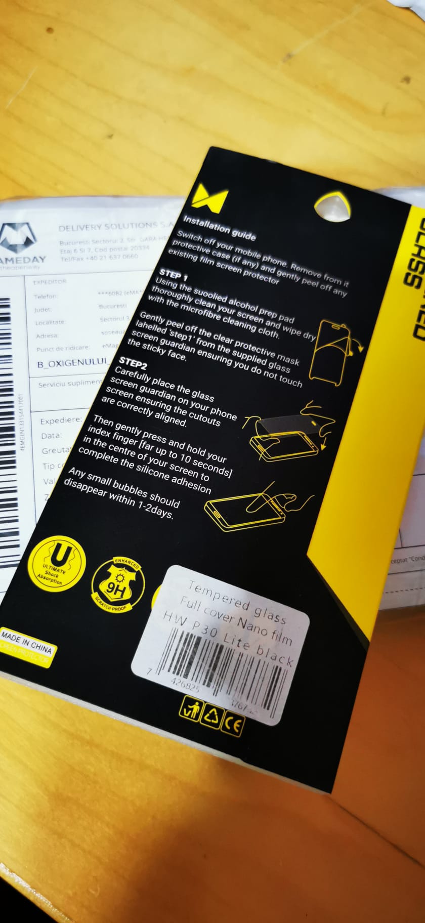 Folie protectie Premium Huawei P 30 Lite Full Cover Black 6D, Full Glue, Sticla securizata