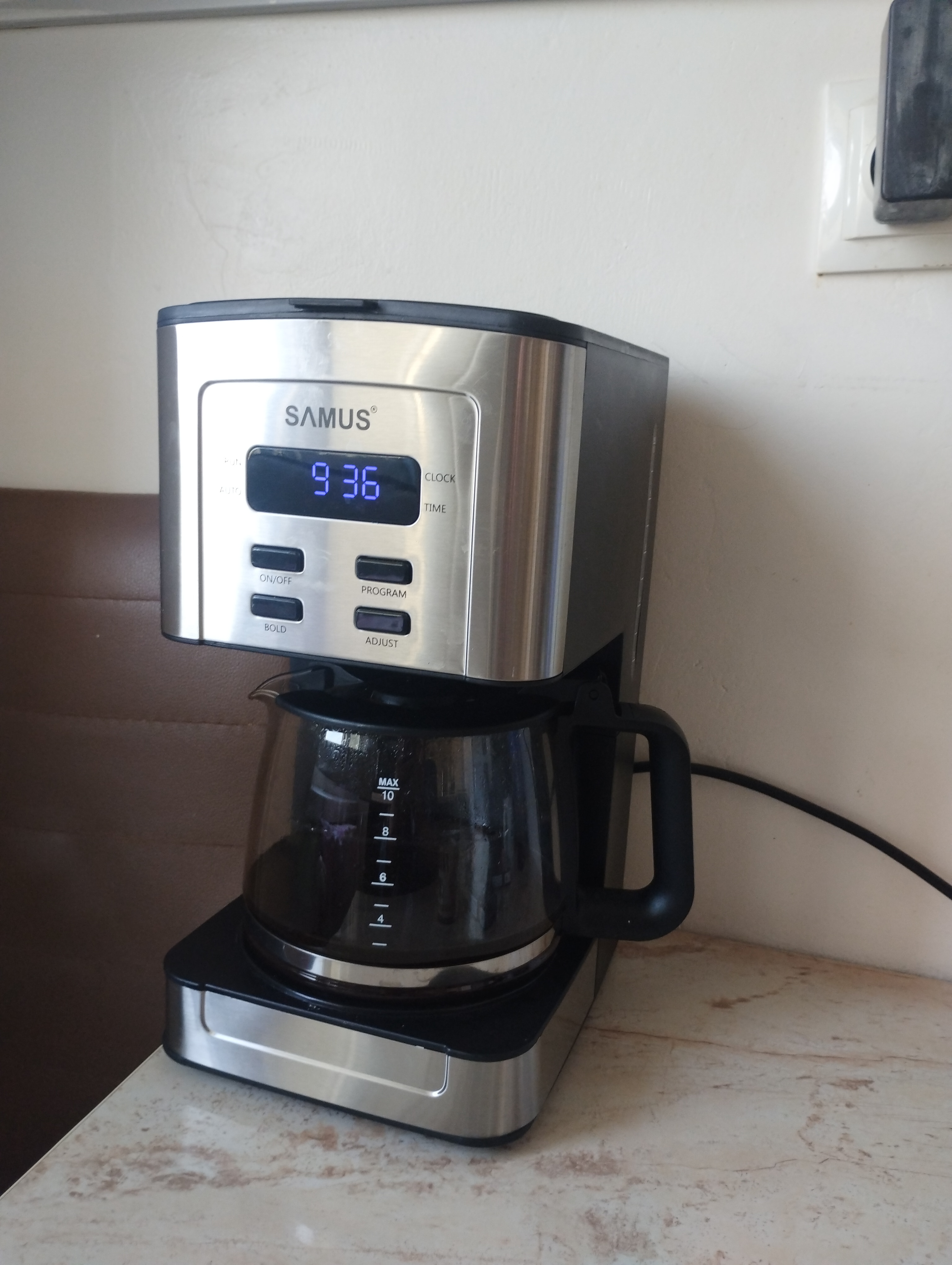 Filtru de cafea Samus Tempora, Timer, 800W, inox