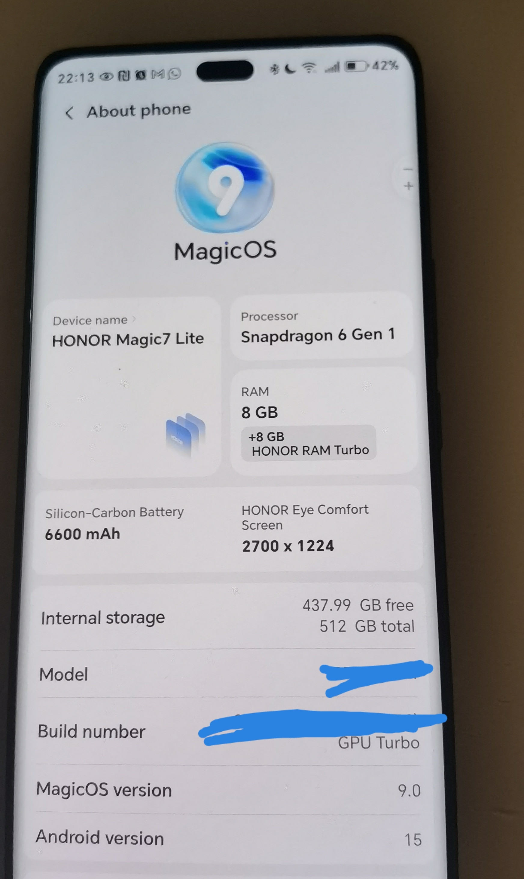 RESIGILAT: Telefon mobil HONOR Magic7 Lite, Dual SIM, 8GB RAM, 256GB, Titanium Purple
