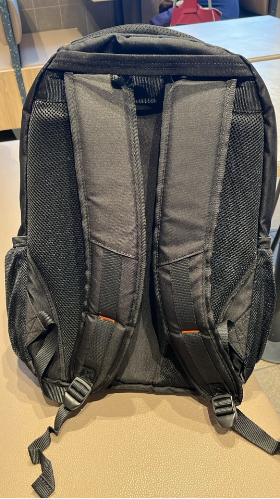 Rucsac laptop, American Tourister, 17.3 inch, Poliester, 52.5x33.5x23.5 cm, Negru/Portocaliu