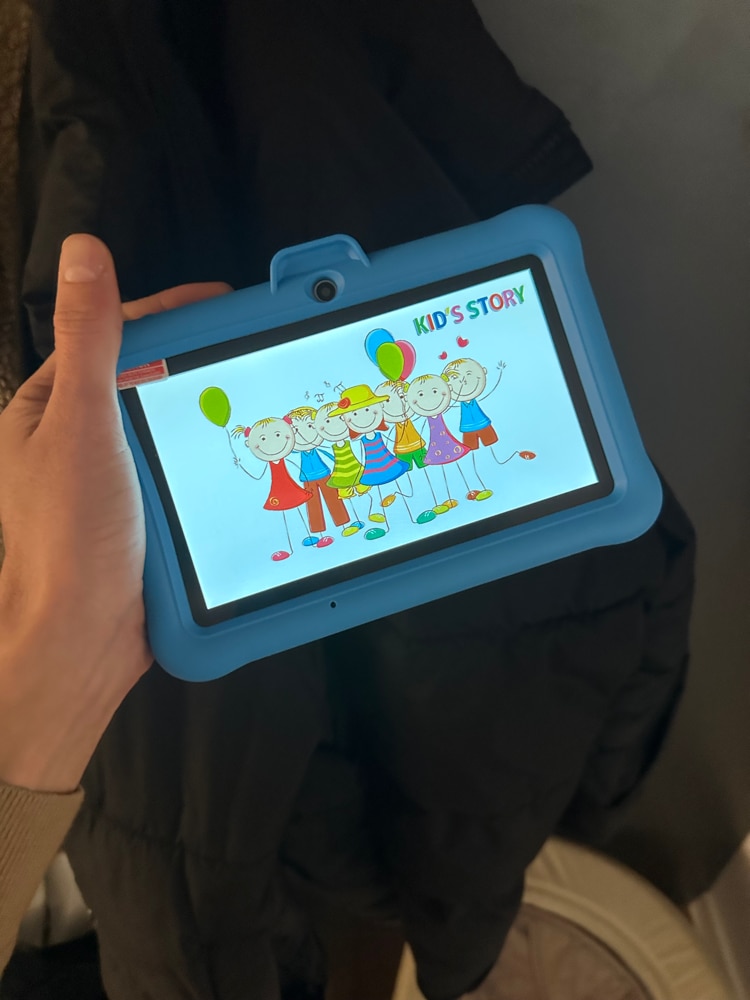 Tableta pentru copii, de 7 inch, Android 11, 3-12 ani, 4GB RAM, 64GB ROM, camera dubla, Bluetooth, WiFi, Software pentru copii preinstalat, Roz, include husa de protectie