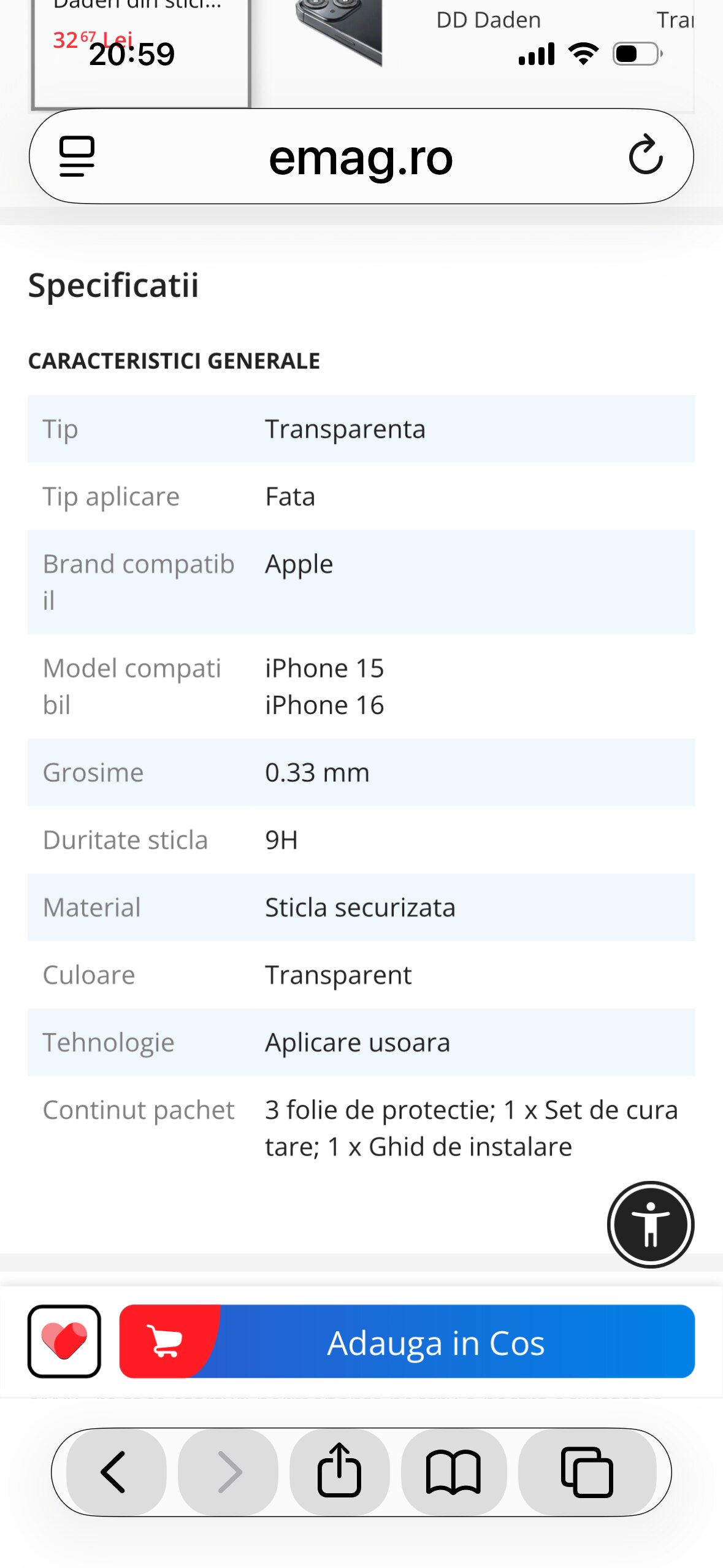 Folie Sticla pentru iPhone 16, iPhone 15, Full Cover, Protectie Profesionala, Ultra Rezistenta, Calitate Premium, Margini negre