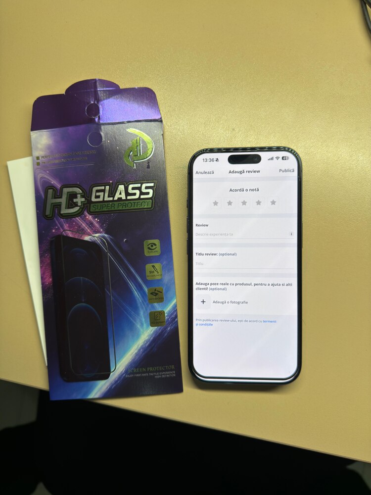 Folie protectie ecran Planet Tech, Tempered Glass Full Glue 9D cu ramă neagră pentru iPhone 17 Pro