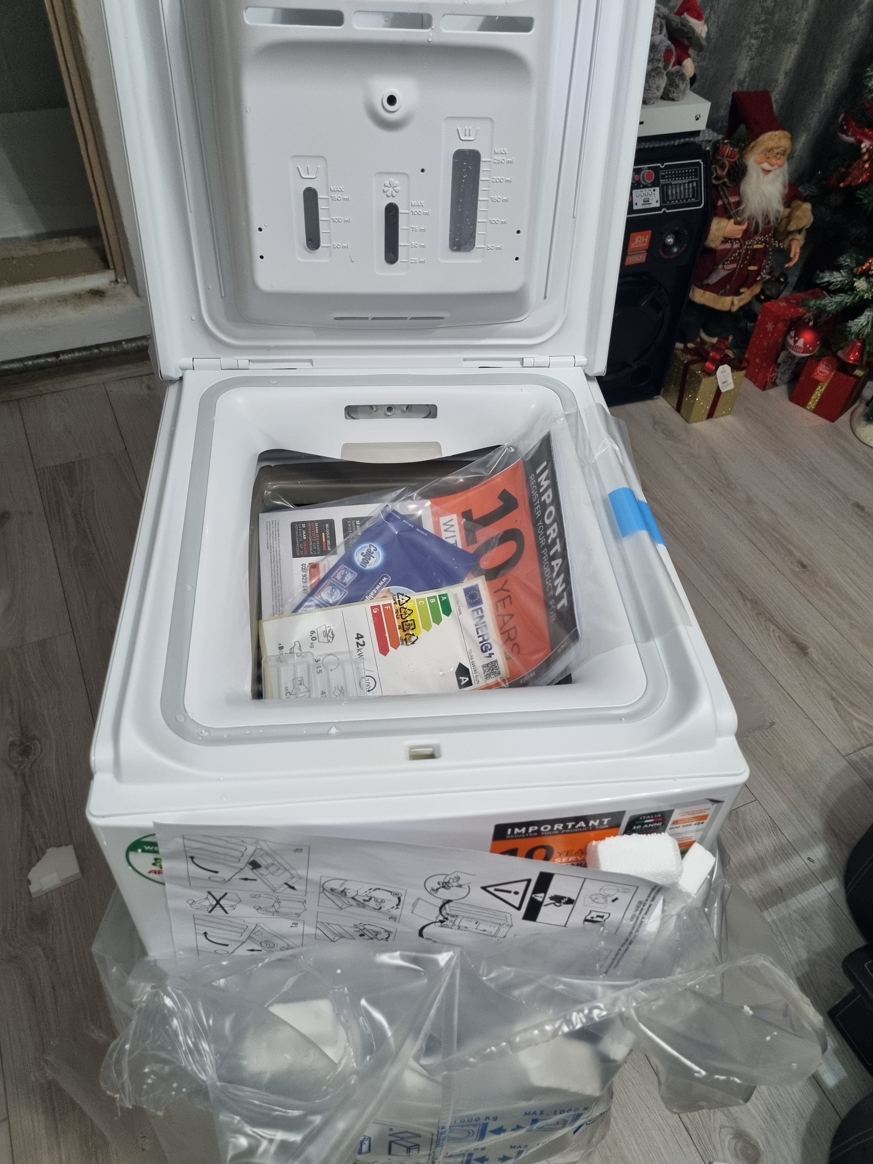 Masina de spalat rufe verticala Whirlpool TDLRB 6261BS EU/N, 6 kg, 1200 rpm, 6th Sense, Motor SenseInverter, Pornire Intarziata, FreshCare, Clasa A, Alb