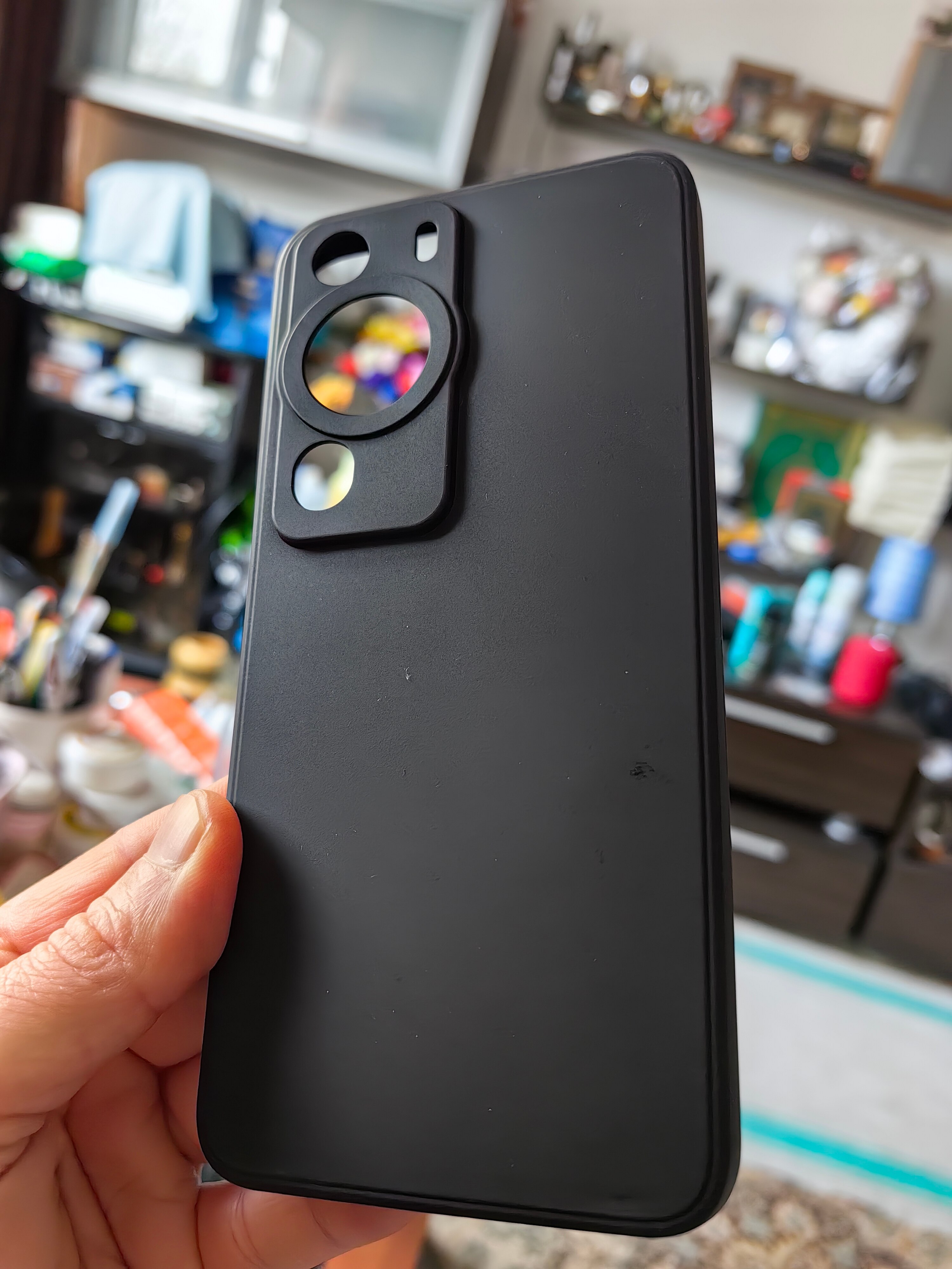 Husa de Protectie, Flippy, pentru Huawei P60 Pro, Liquid Silicone, cu Microfibra pe Interior, Protectie Antisoc, Compatibil Incarcare Wireless, Albastru