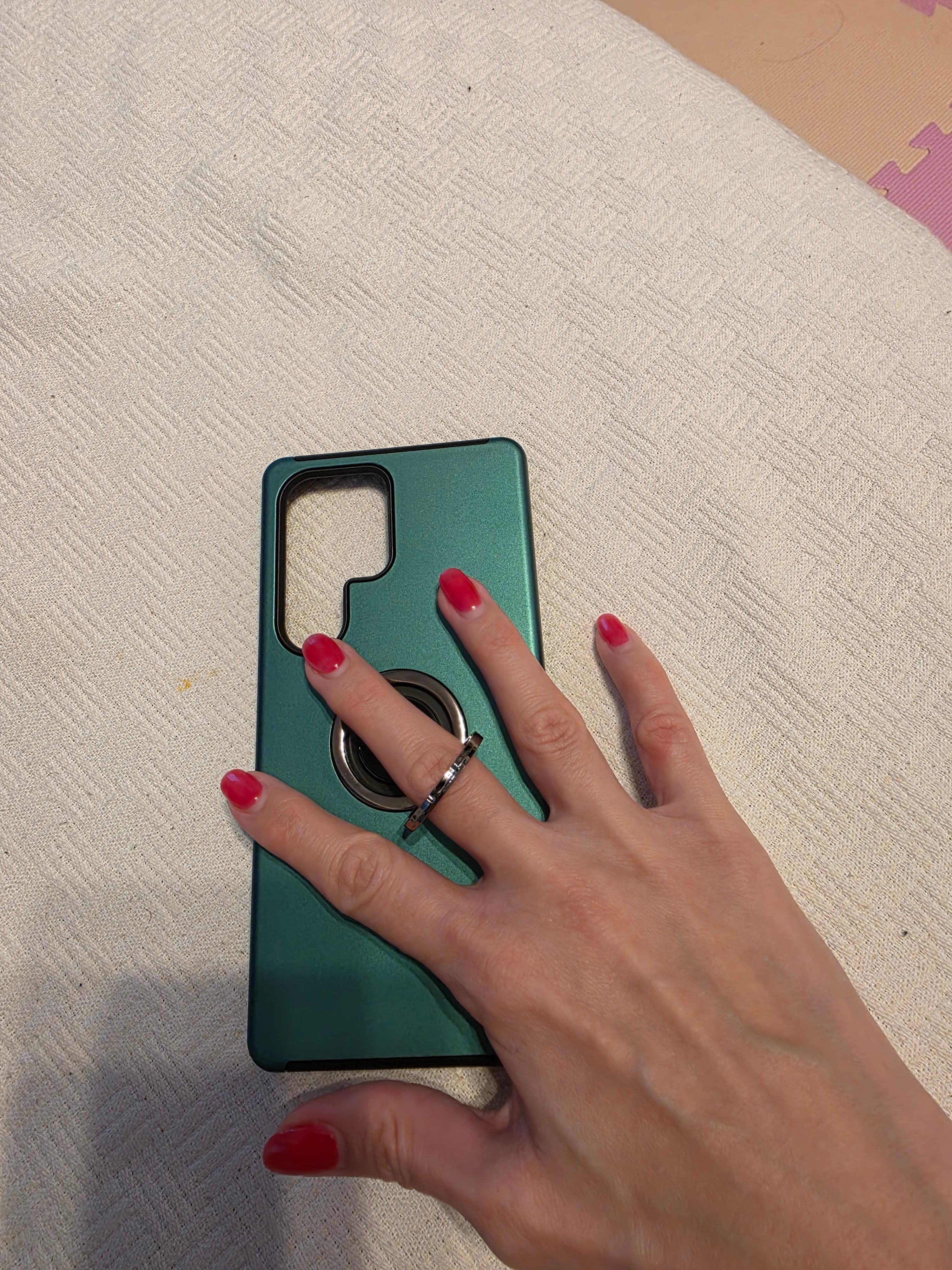 Husa de protectie pentru Samsung Galaxy S25 Ultra, Hybrid Antisoc, Kickstand, Bumper inel rotativ 360, Pink